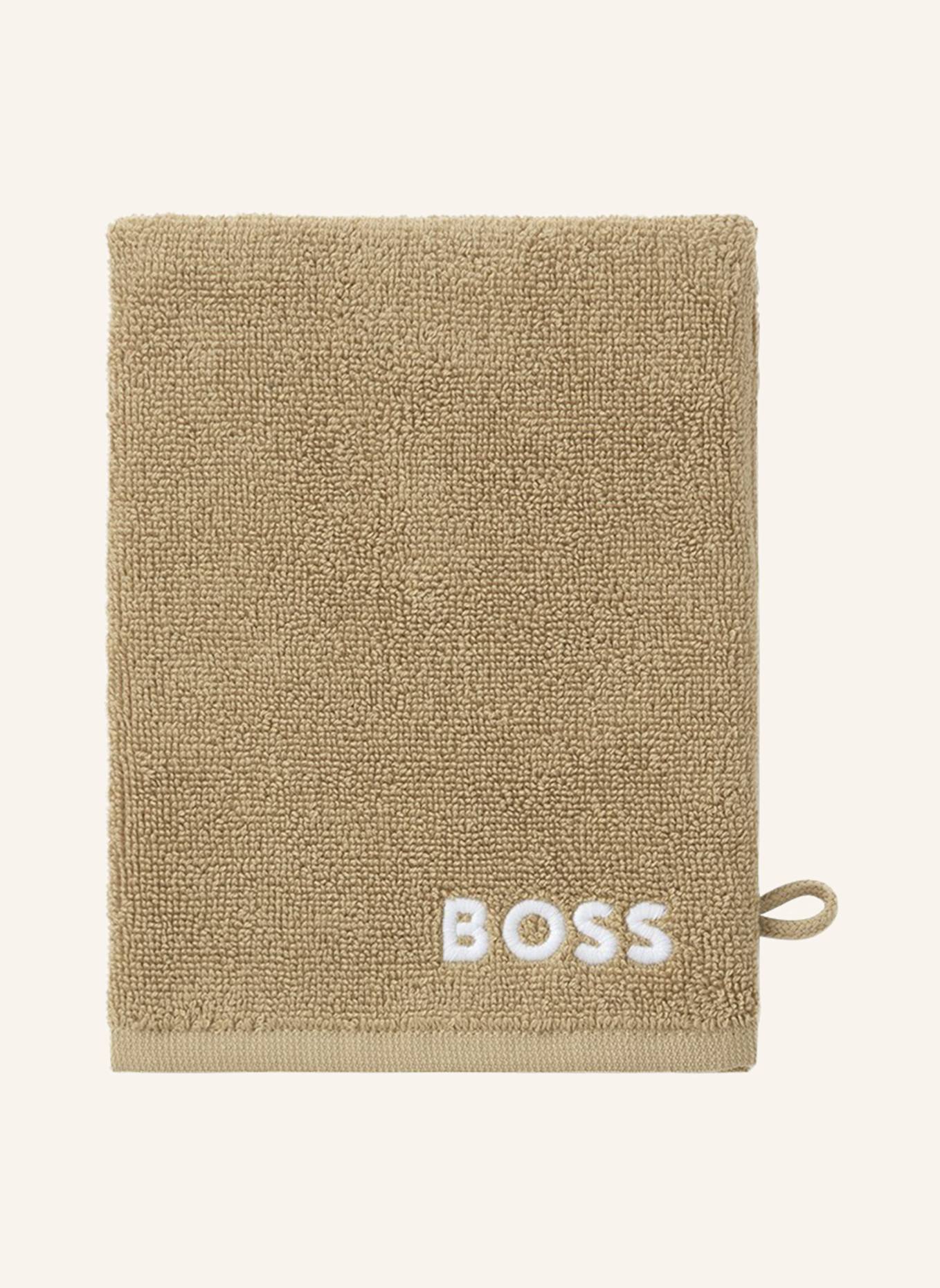 BOSS Waschhandschuh 4er Set EDGE: HELLBRAUN