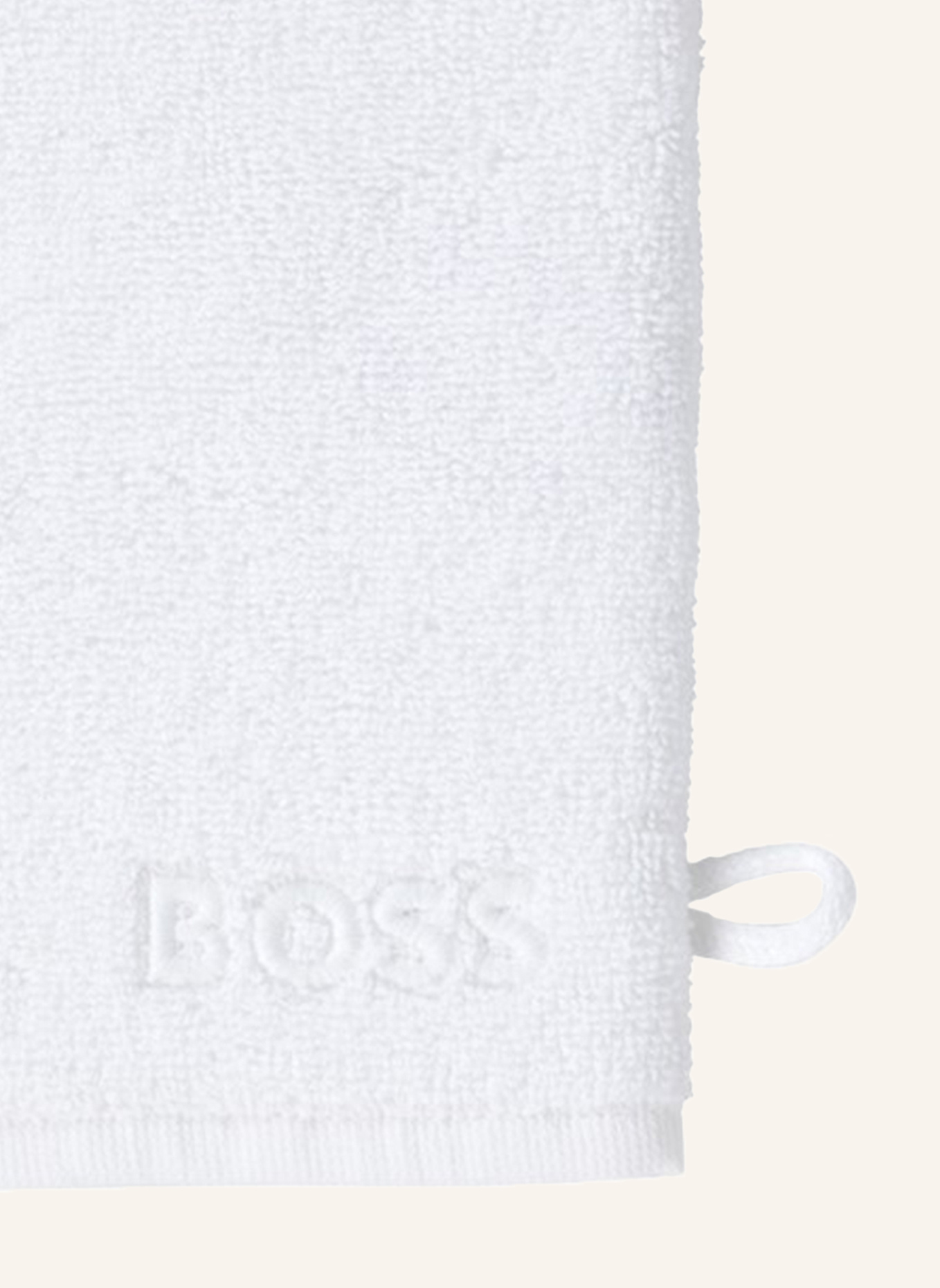 BOSS Waschhandschuh 4er Set EDGE: WEISS