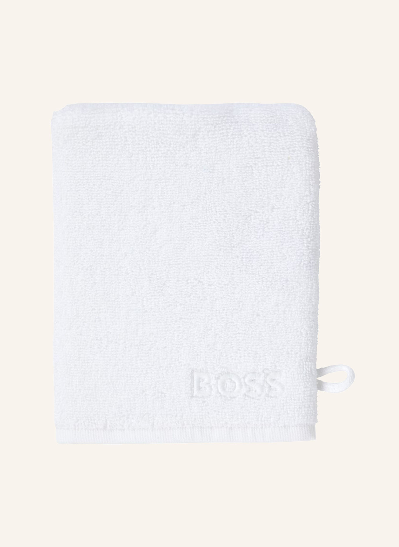 BOSS Waschhandschuh 4er Set EDGE: WEISS