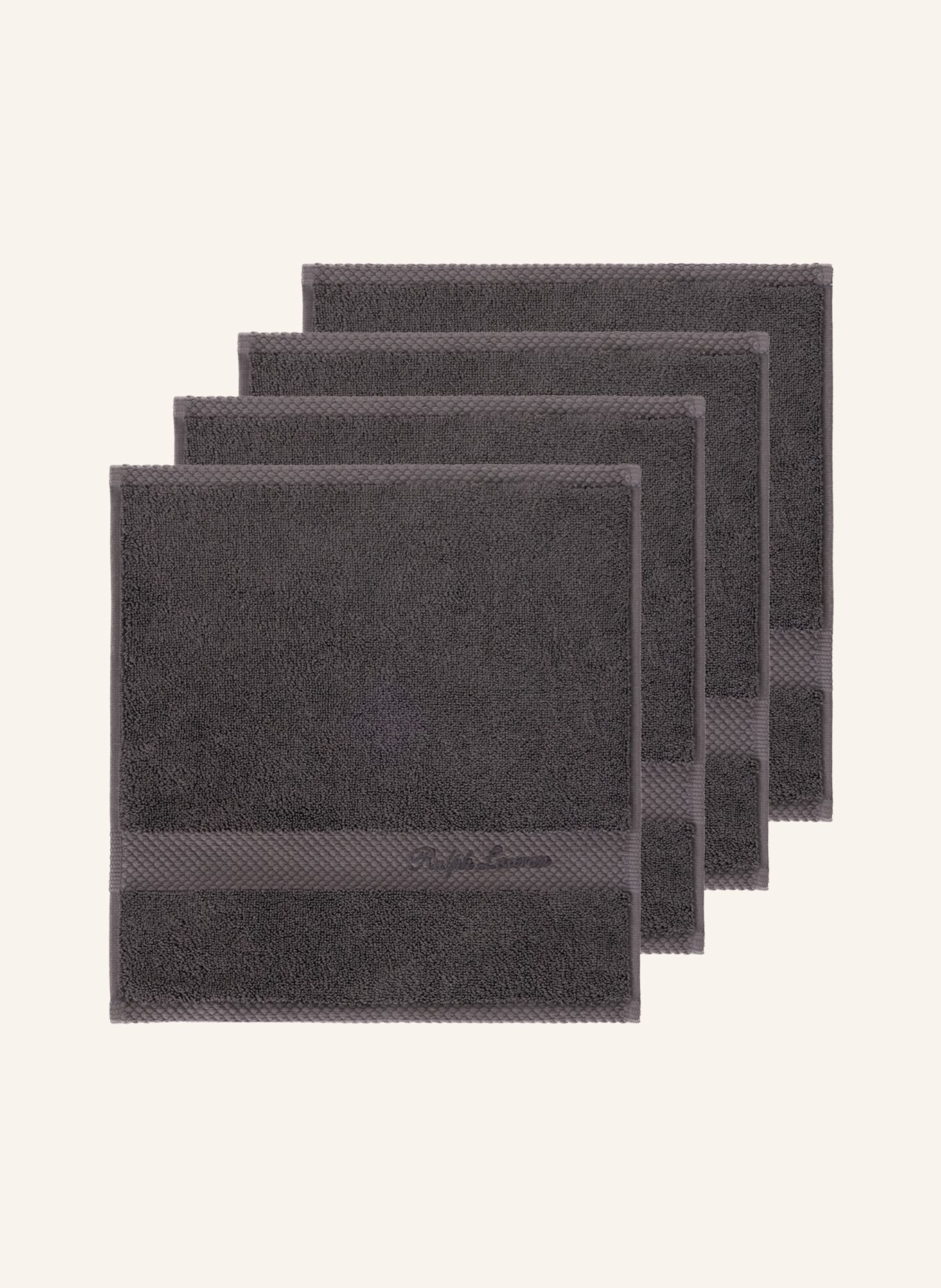 RALPH LAUREN HOME Waschlappen 4er Set DULANEY: DUNKELGRAU