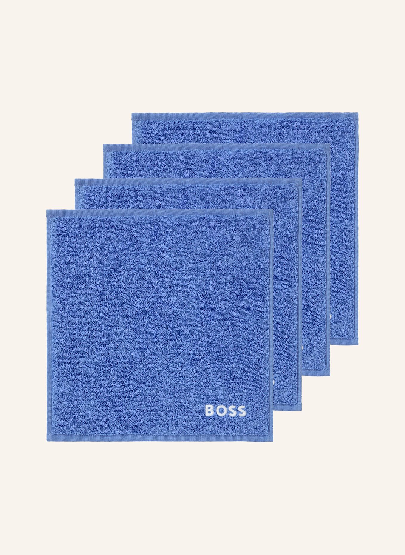 BOSS Waschlappen 4er Set EDGE: HELLBLAU