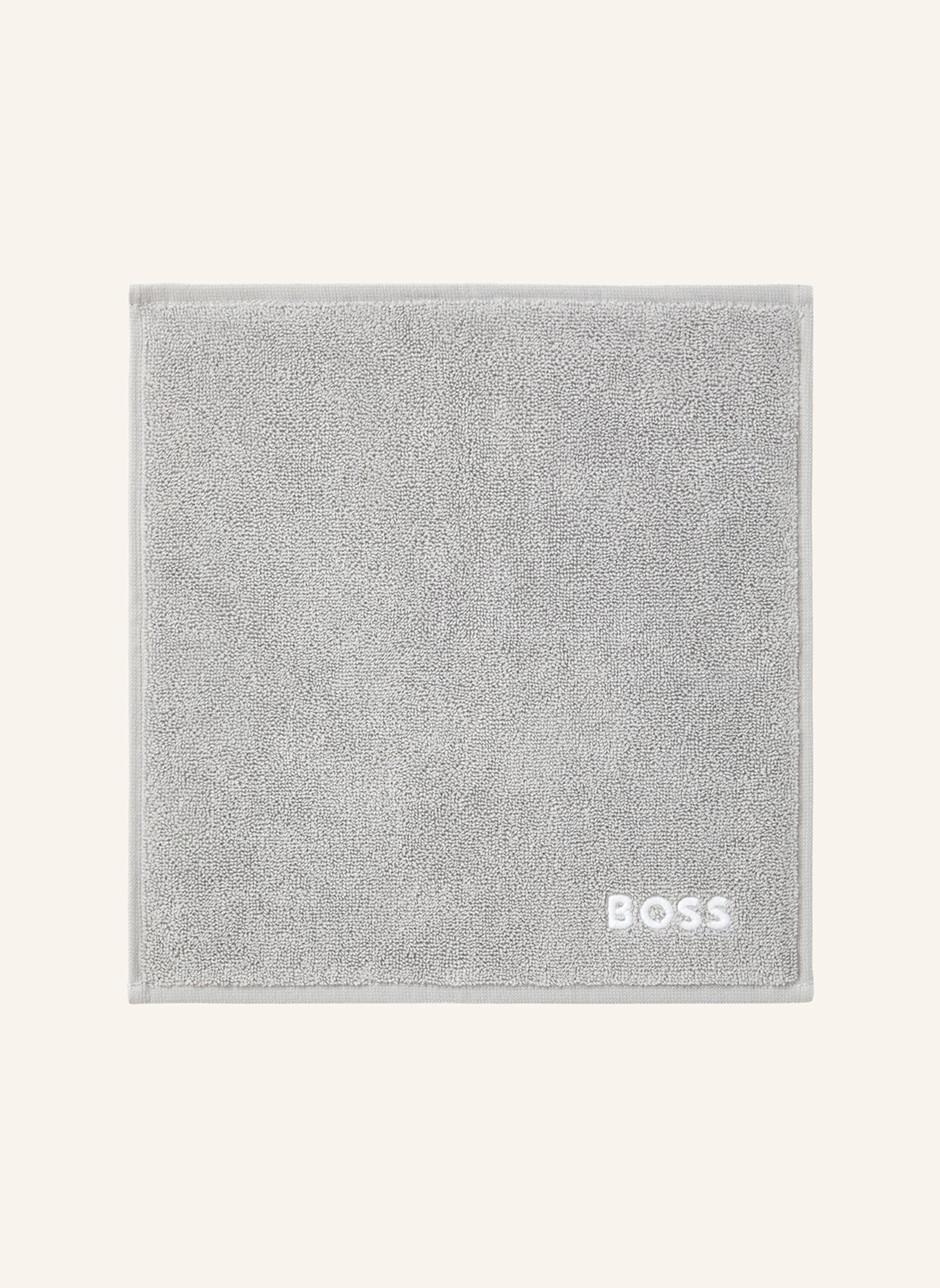 BOSS Waschlappen 4er Set EDGE: HELLGRAU
