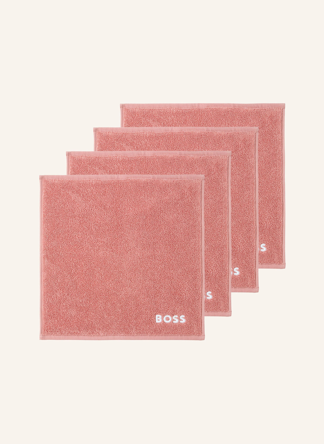 BOSS Waschlappen 4er Set EDGE: ROSÉ