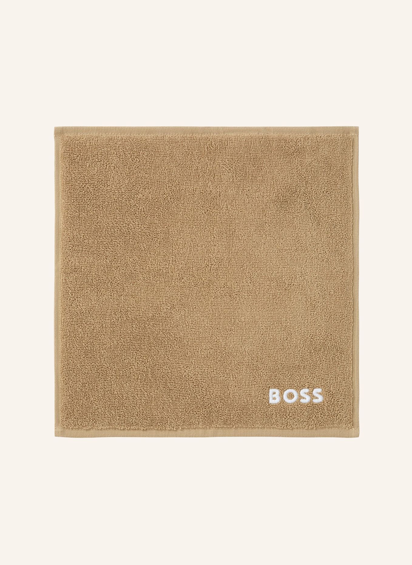 BOSS Waschlappen 4er Set EDGE: HELLBRAUN