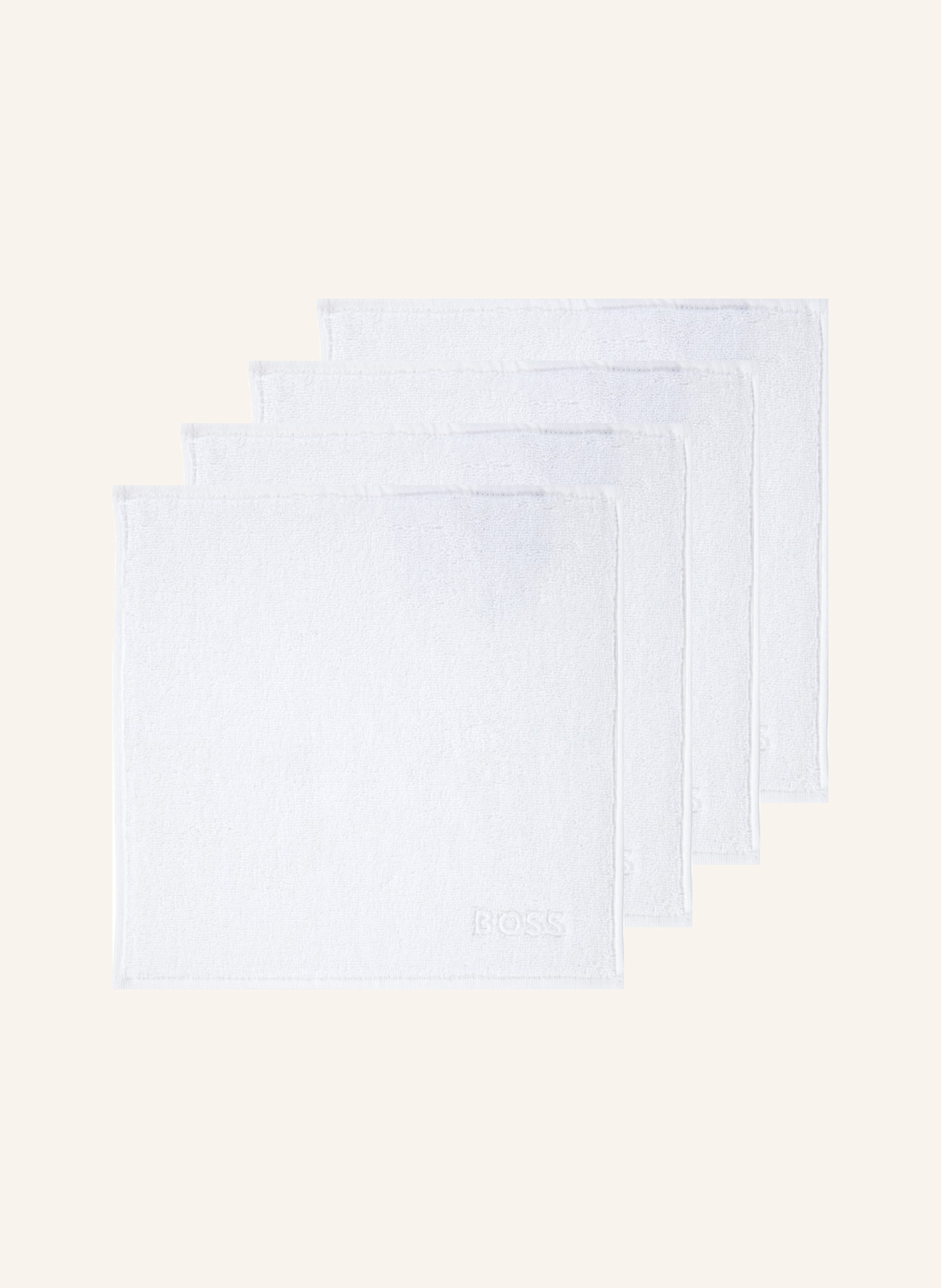 BOSS Waschlappen 4er Set EDGE: WEISS