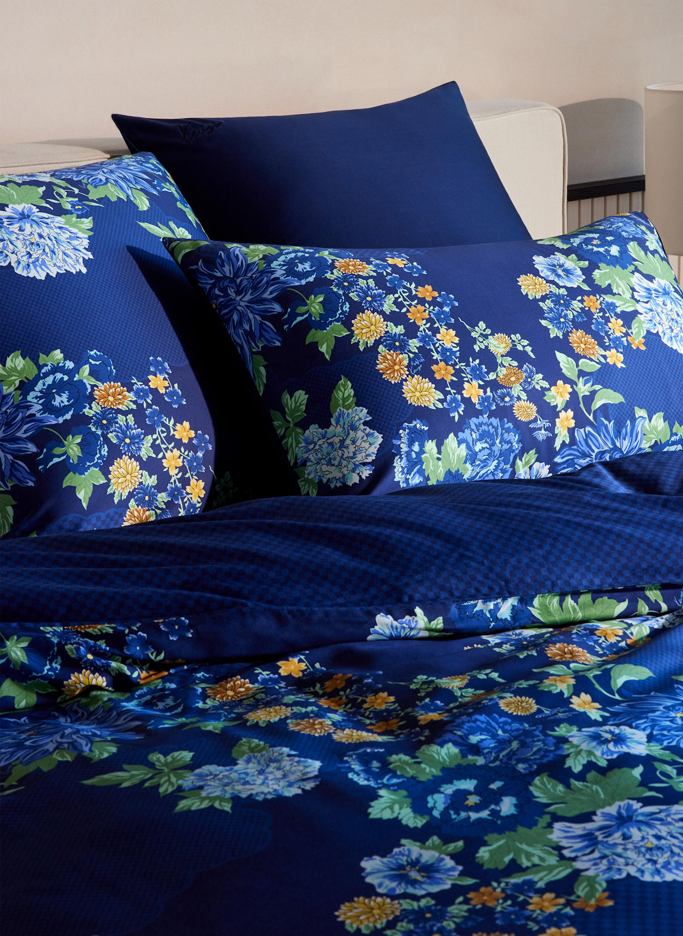 KENZO HOME Bettwäsche Set KDAHLIA: BLAU