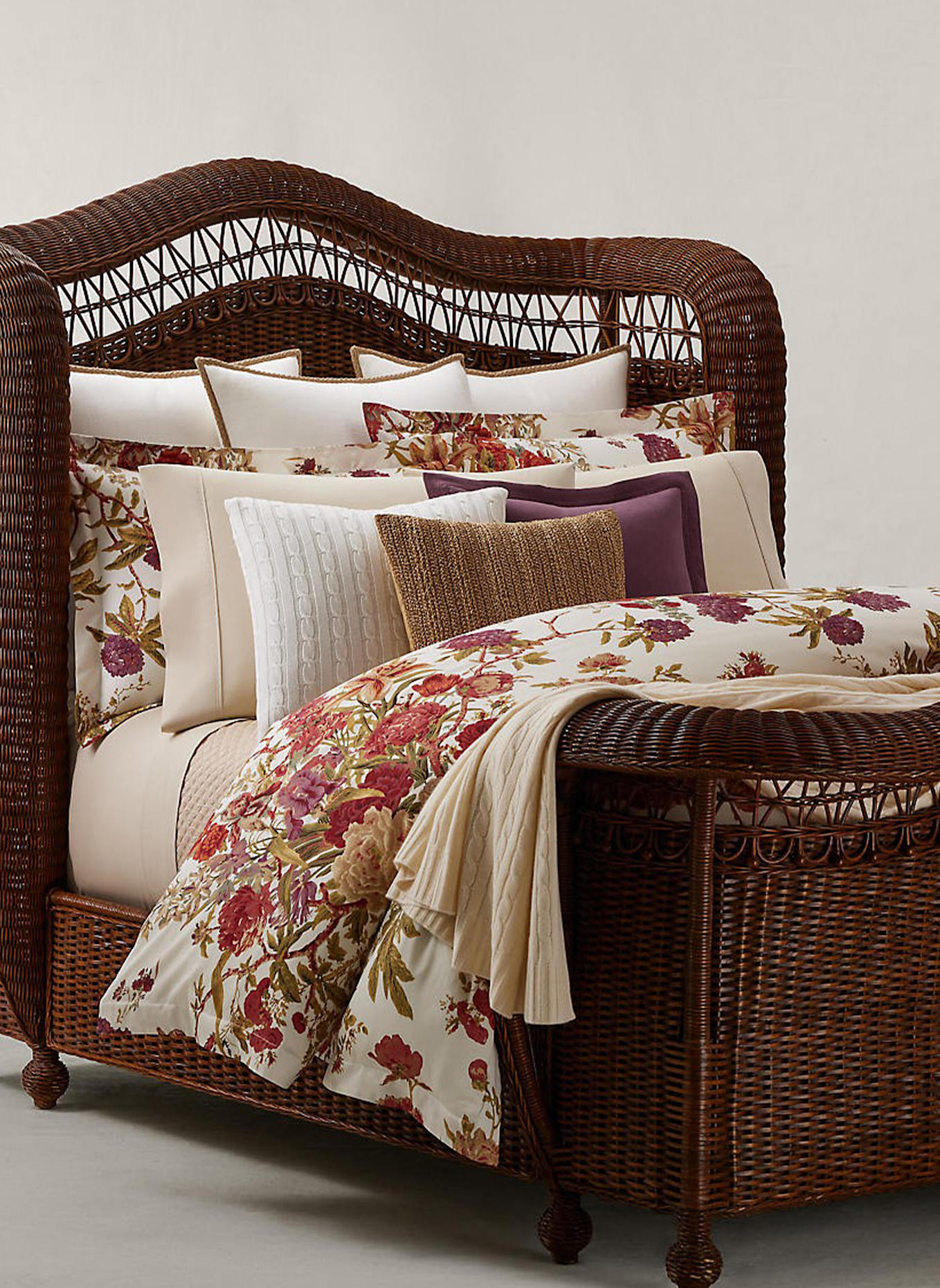RALPH LAUREN HOME Bettwäsche Set CORABELL: DUNKELROT