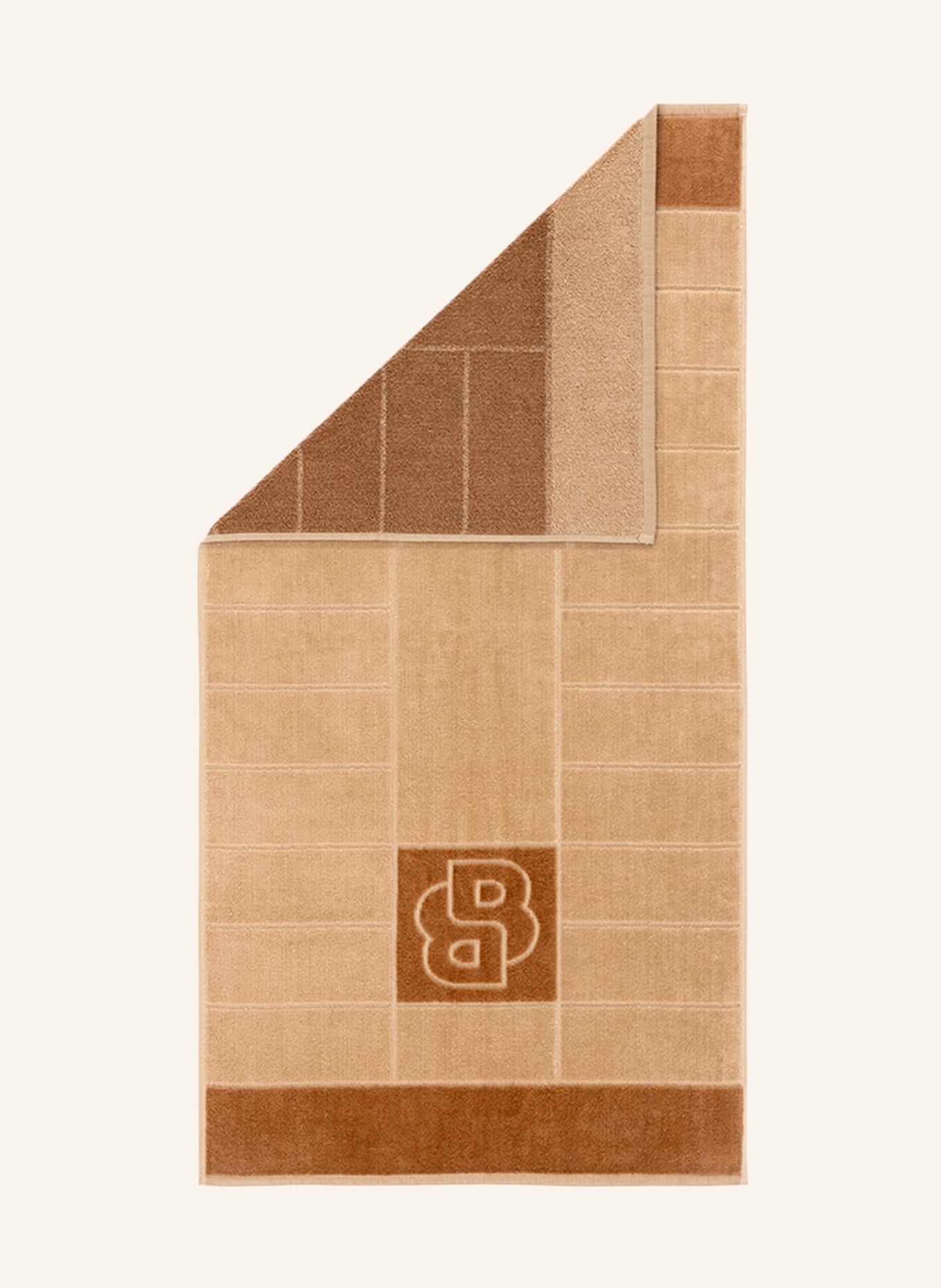 BOSS Handdoek DOUBLEB: CRÈME