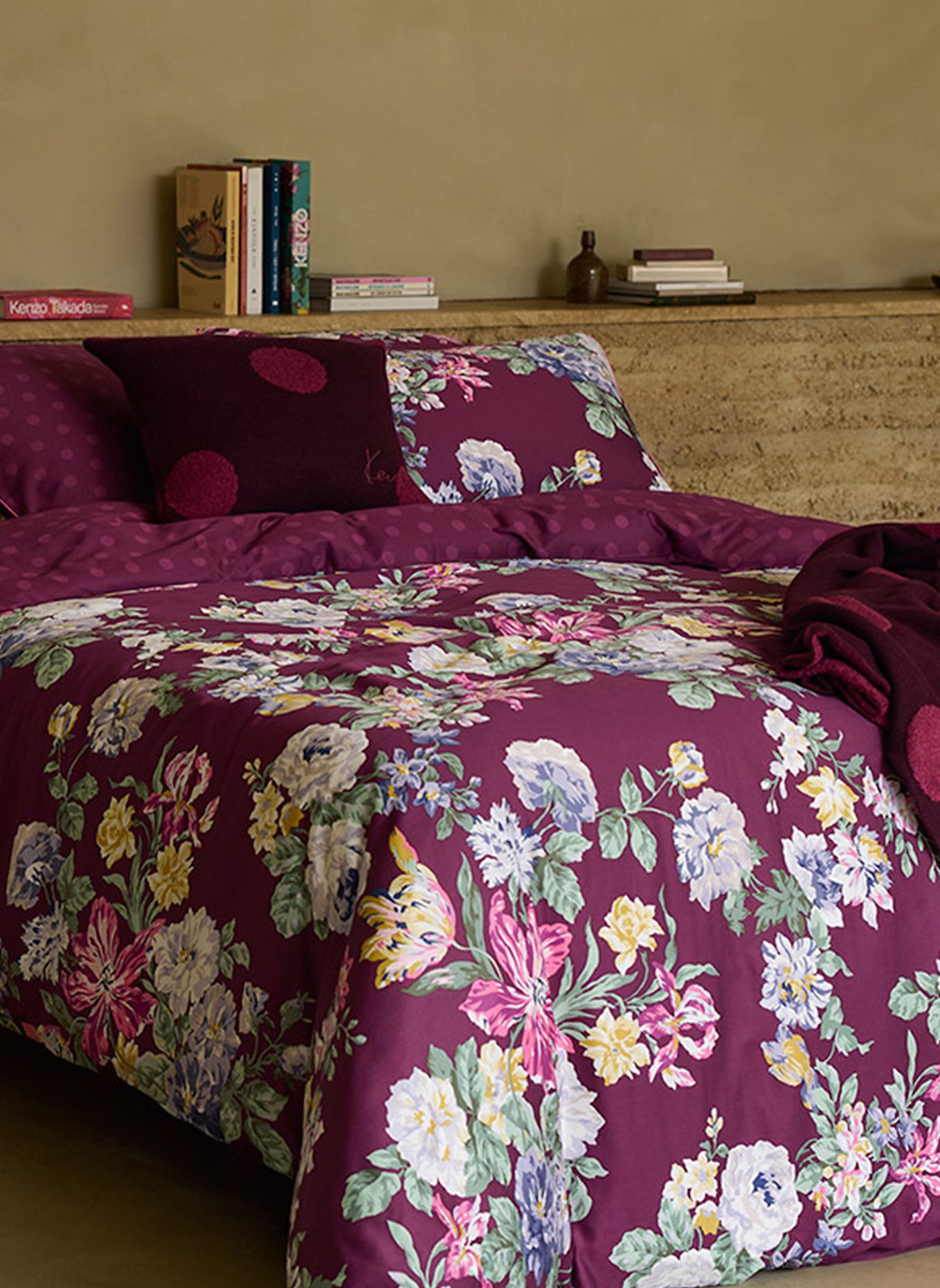 KENZO HOME Bettwäsche Set KBOUQUET: DUNKELROT