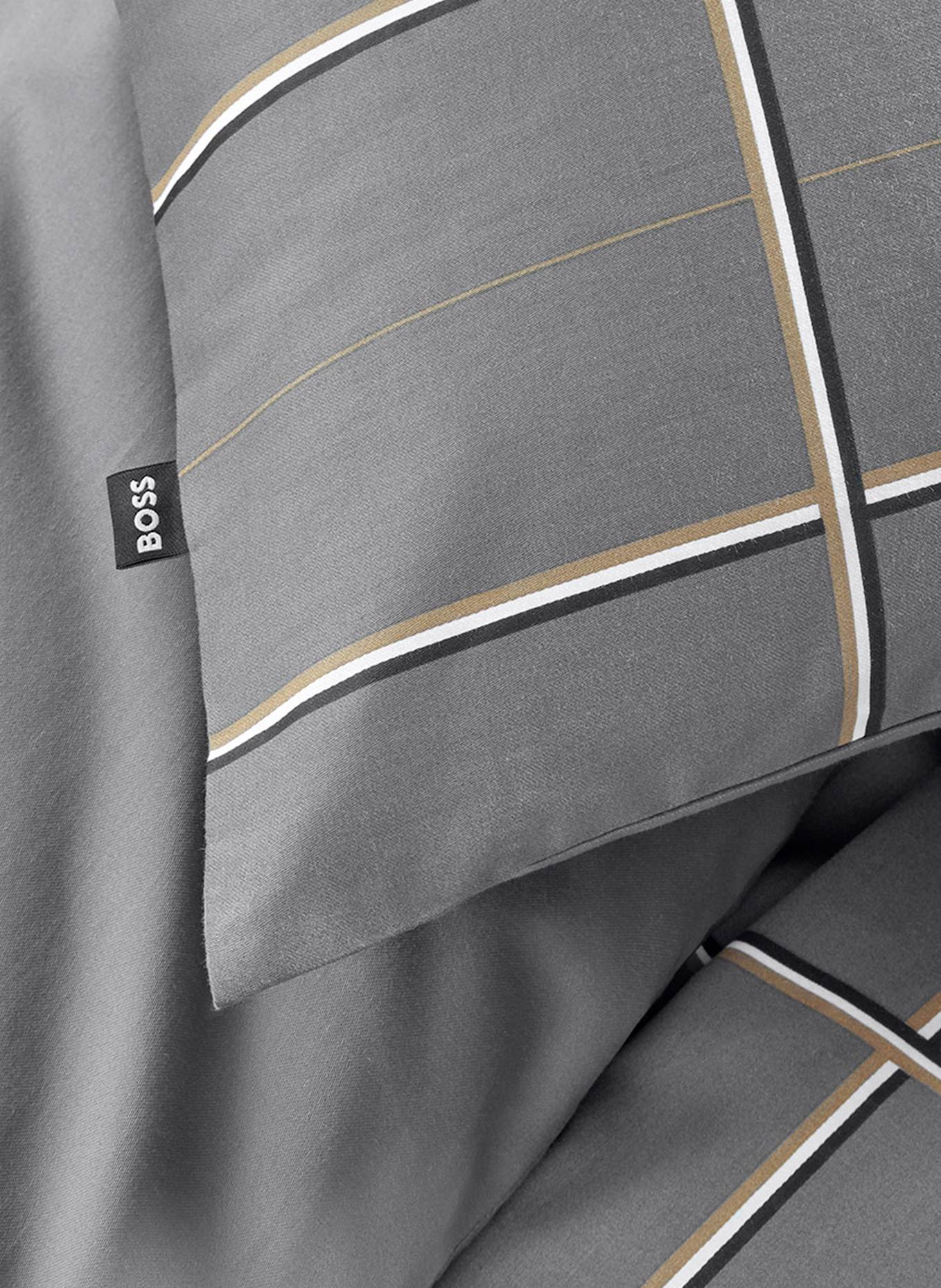 BOSS Bettwäsche Set BOSSCHECK: GRAU