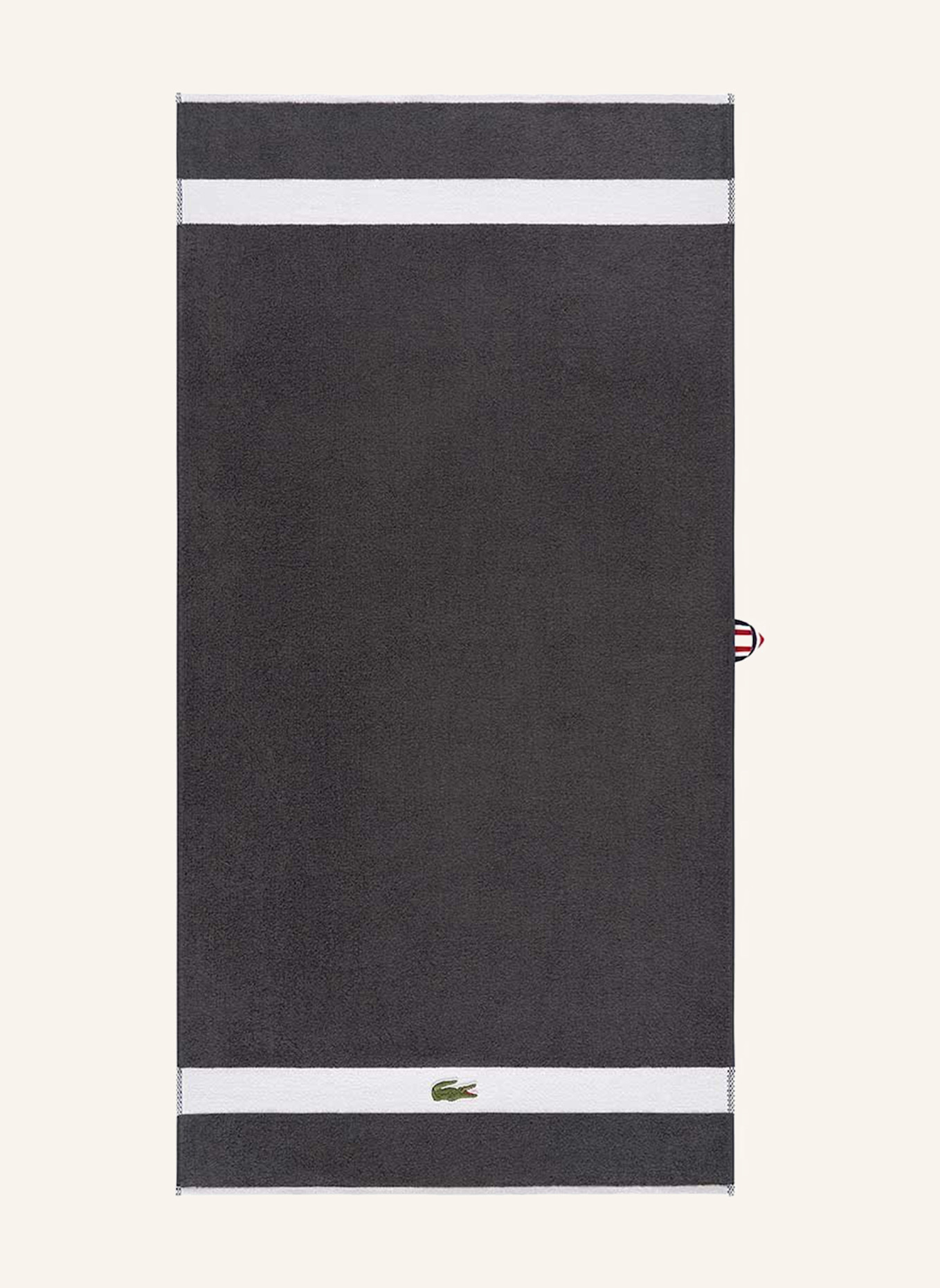 LACOSTE Duschtuch LCASUAL: DUNKELGRAU