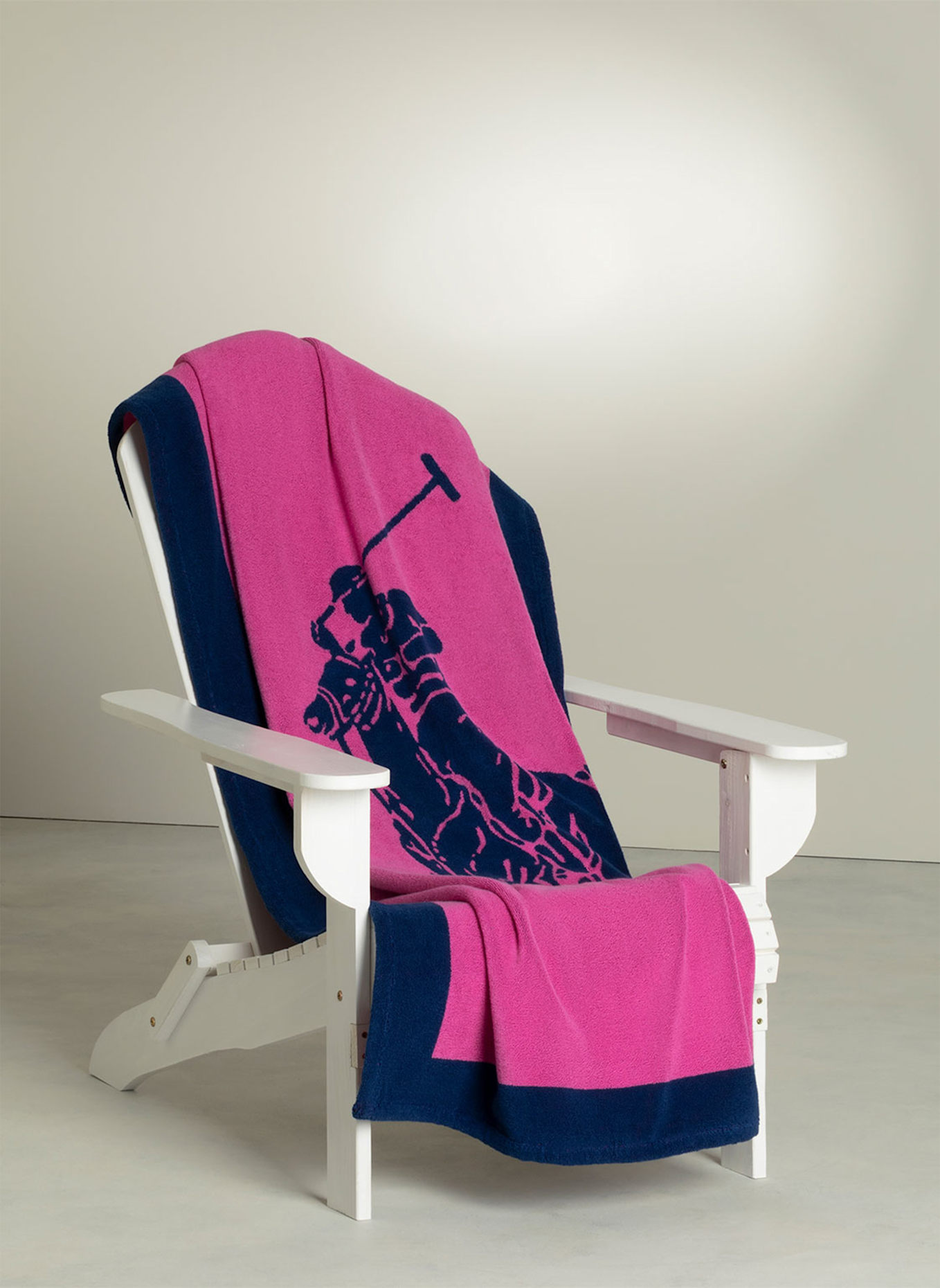 RALPH LAUREN HOME Strandtuch POLOJACQ: PINK/ DUNKELBLAU