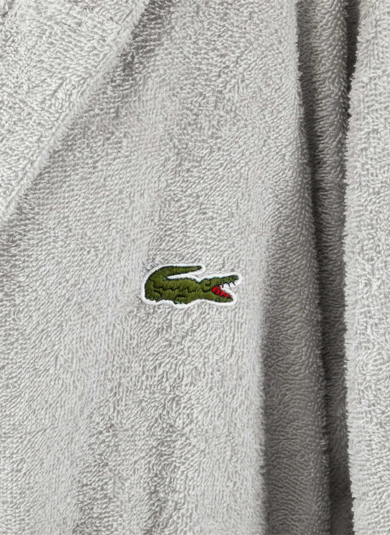 LACOSTE Bademantel LOPEN: HELLGRAU