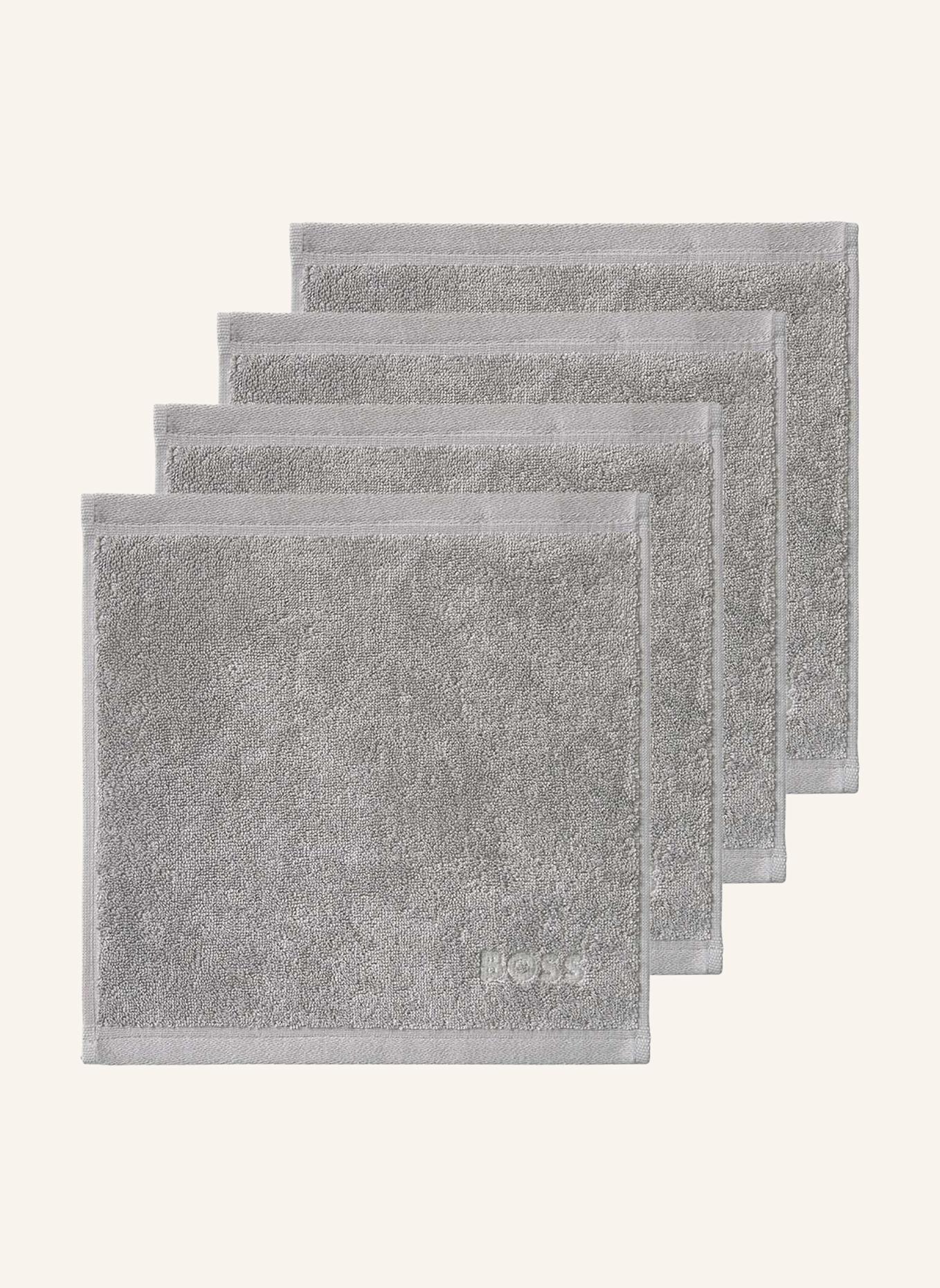 BOSS Waschlappen 4er Set LOFT: SILBER
