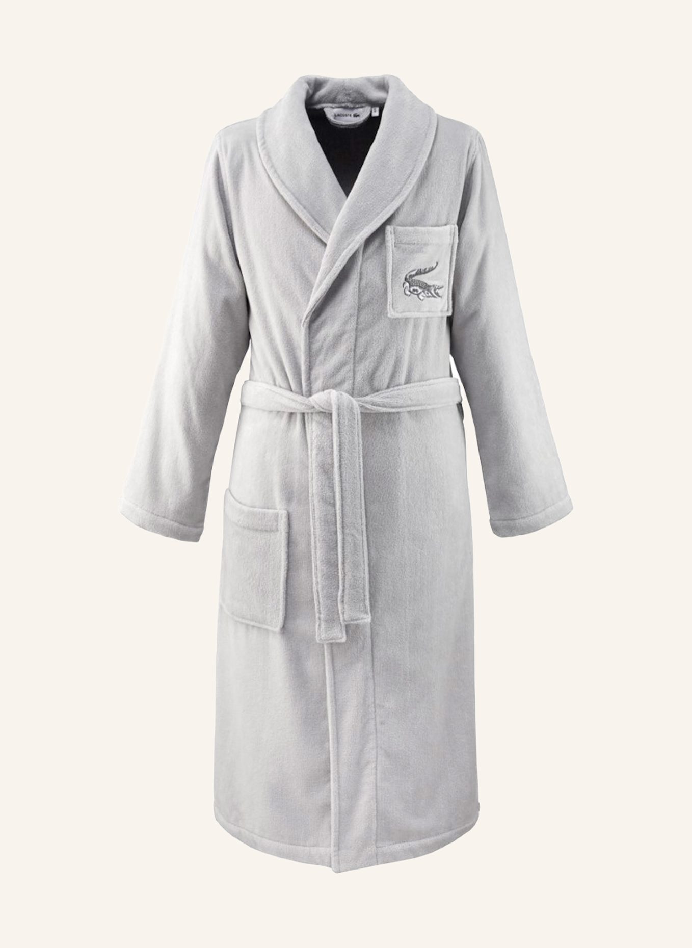 LACOSTE Bademantel LRENE: GRAU