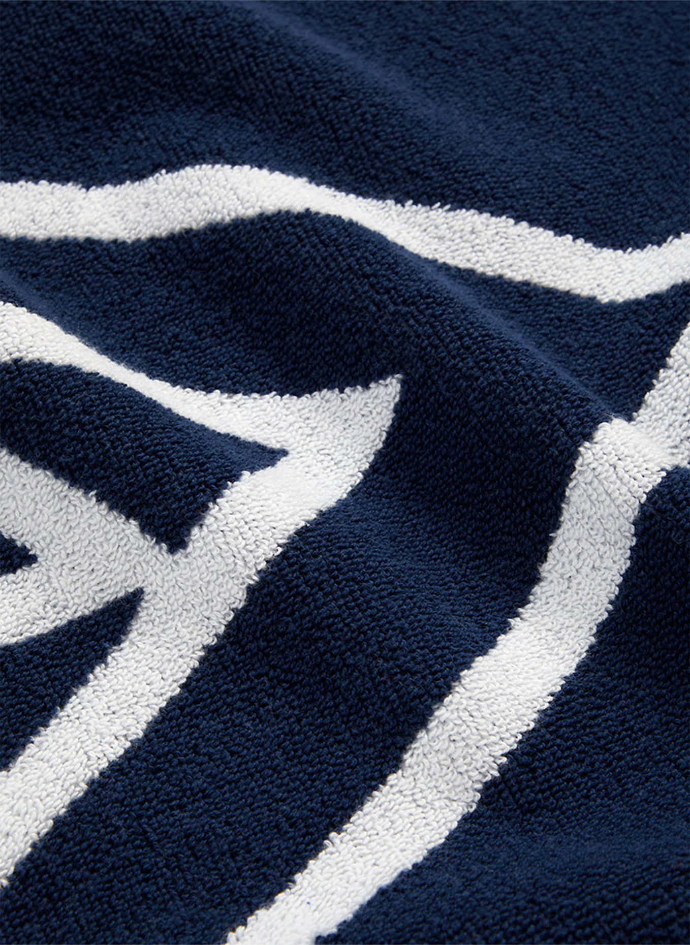 RALPH LAUREN HOME Strandtuch BLAIR: WEISS/ DUNKELBLAU