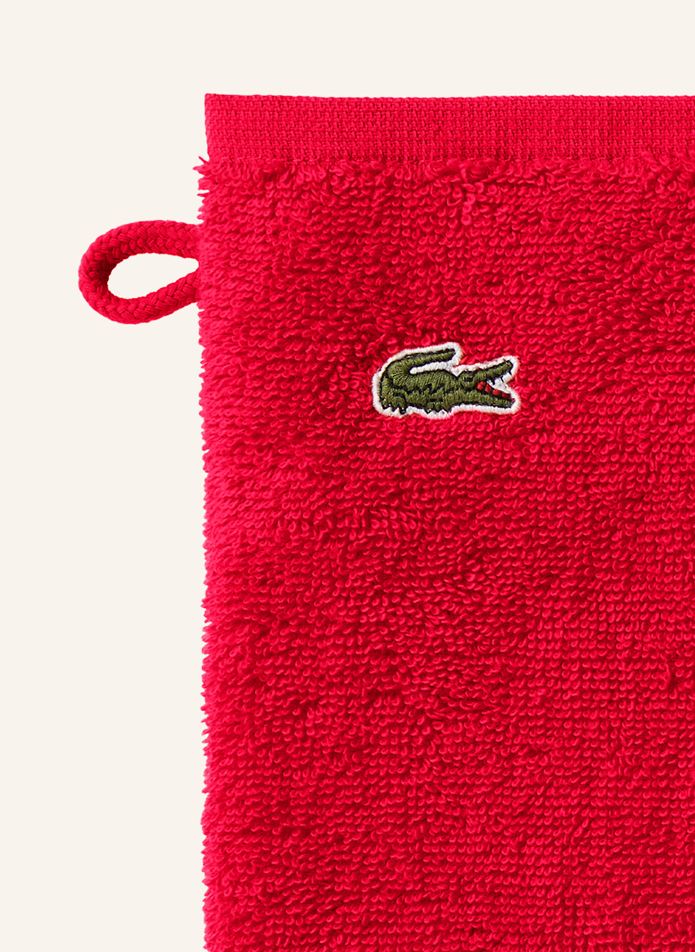 LACOSTE Waschhandschuh 4er Set LLECROCO: ROT