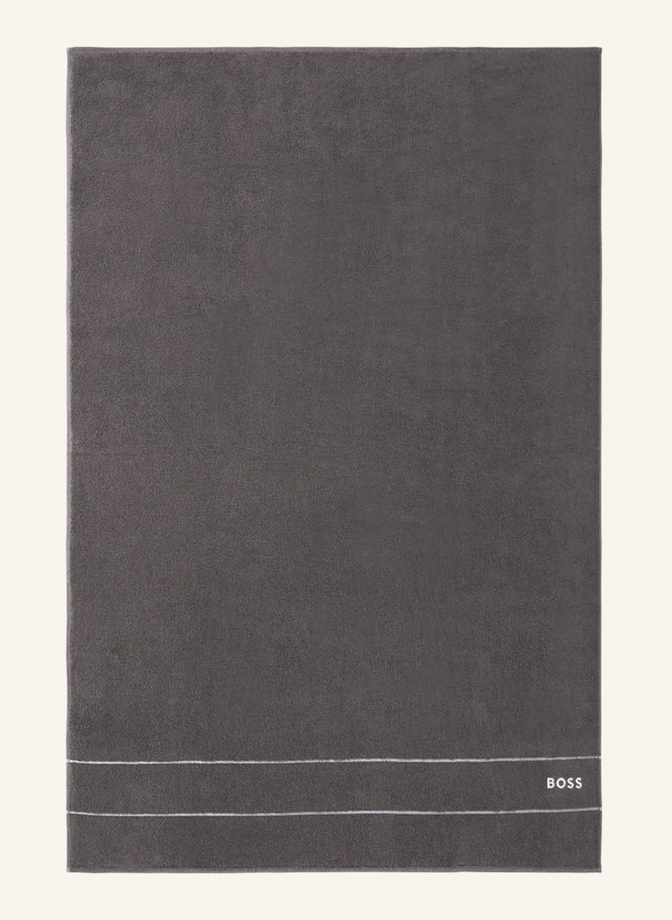 BOSS Badetuch PLAIN: DUNKELGRAU