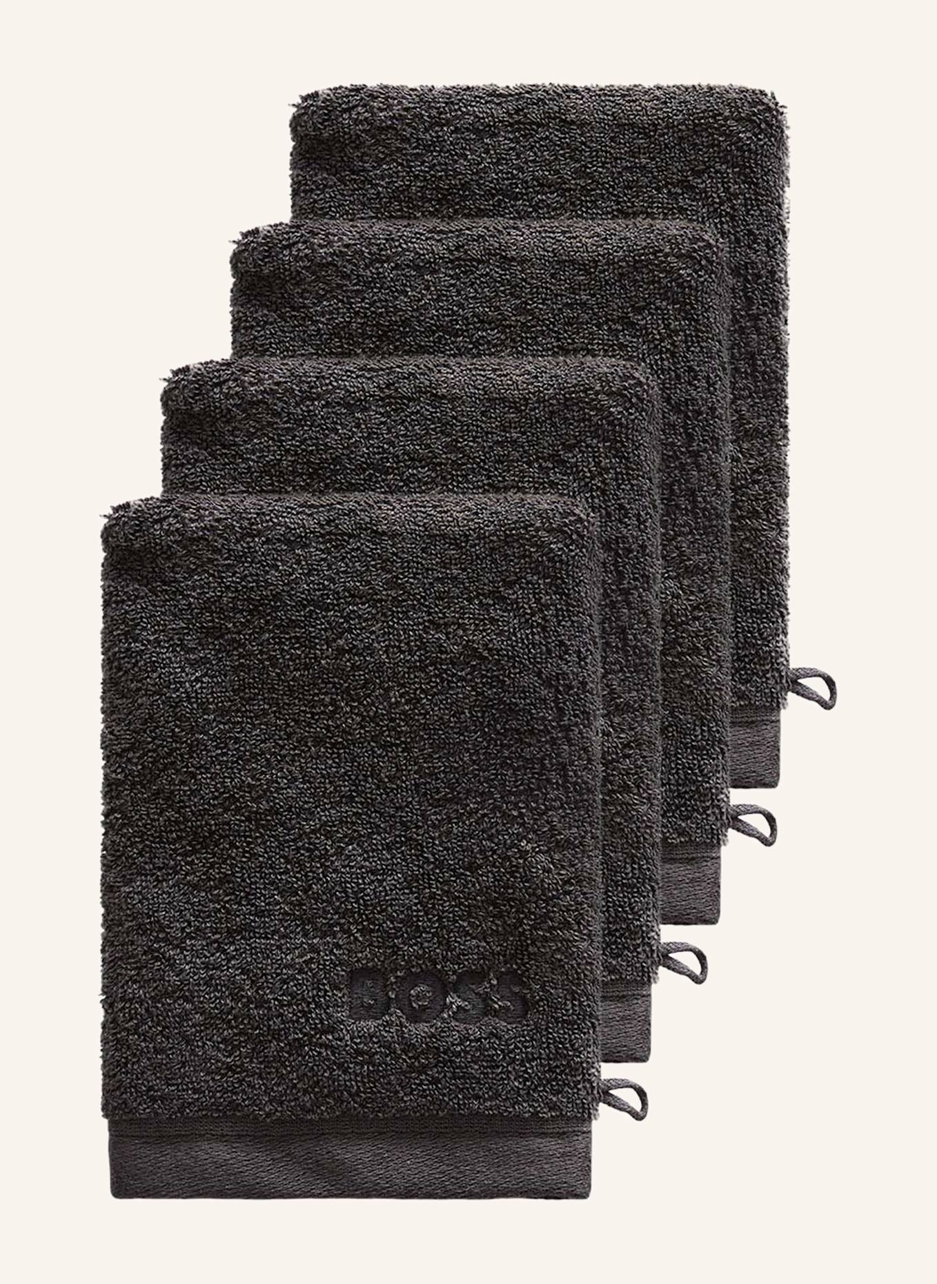 BOSS Waschhandschuh 4er Set LOFT: SCHWARZ