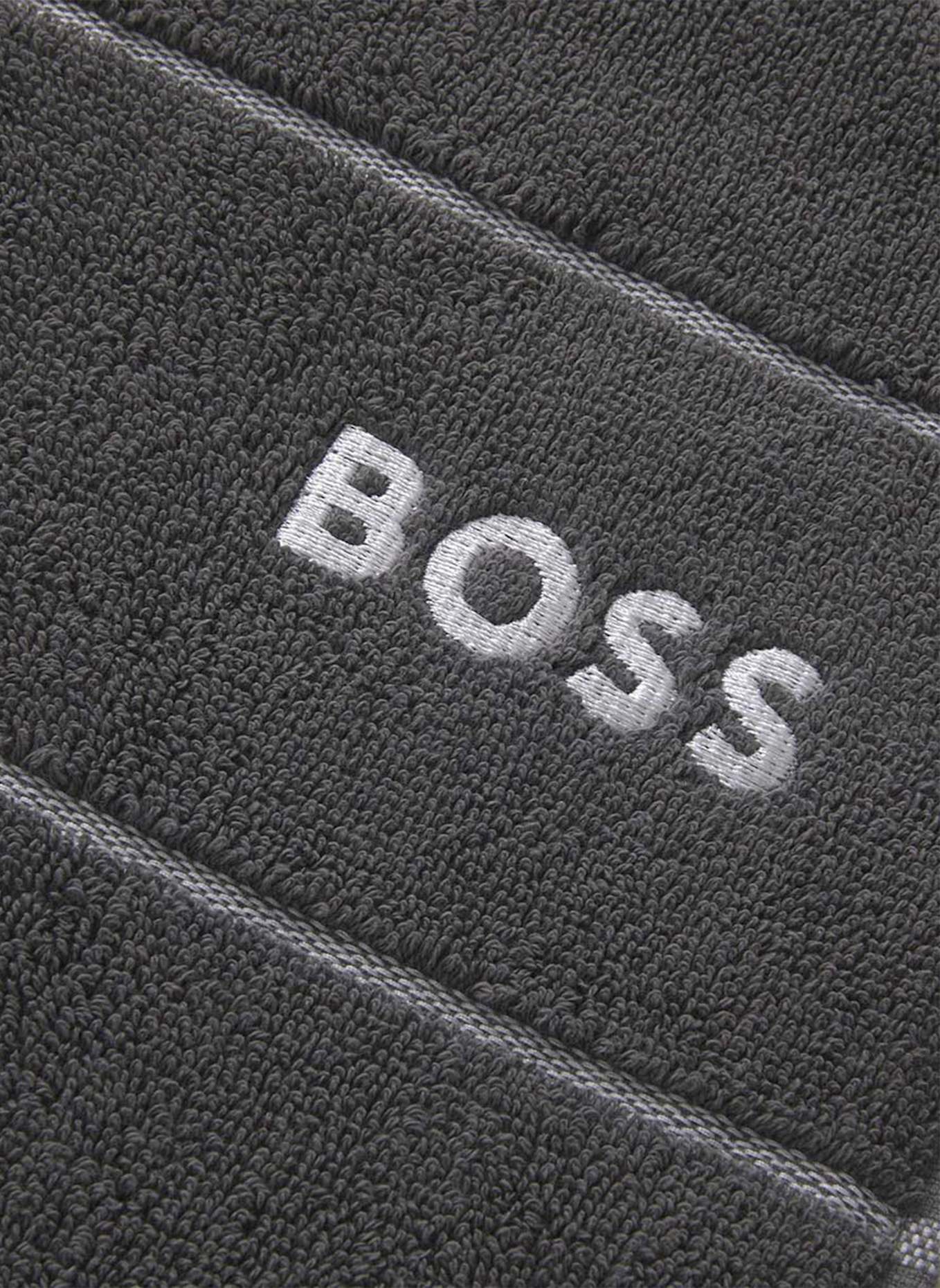 BOSS Duschtuch PLAIN: DUNKELGRAU