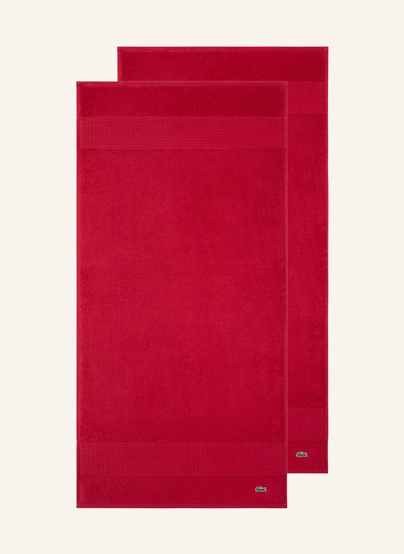 LACOSTE Handtuch 2er Set LLECROCO: ROT