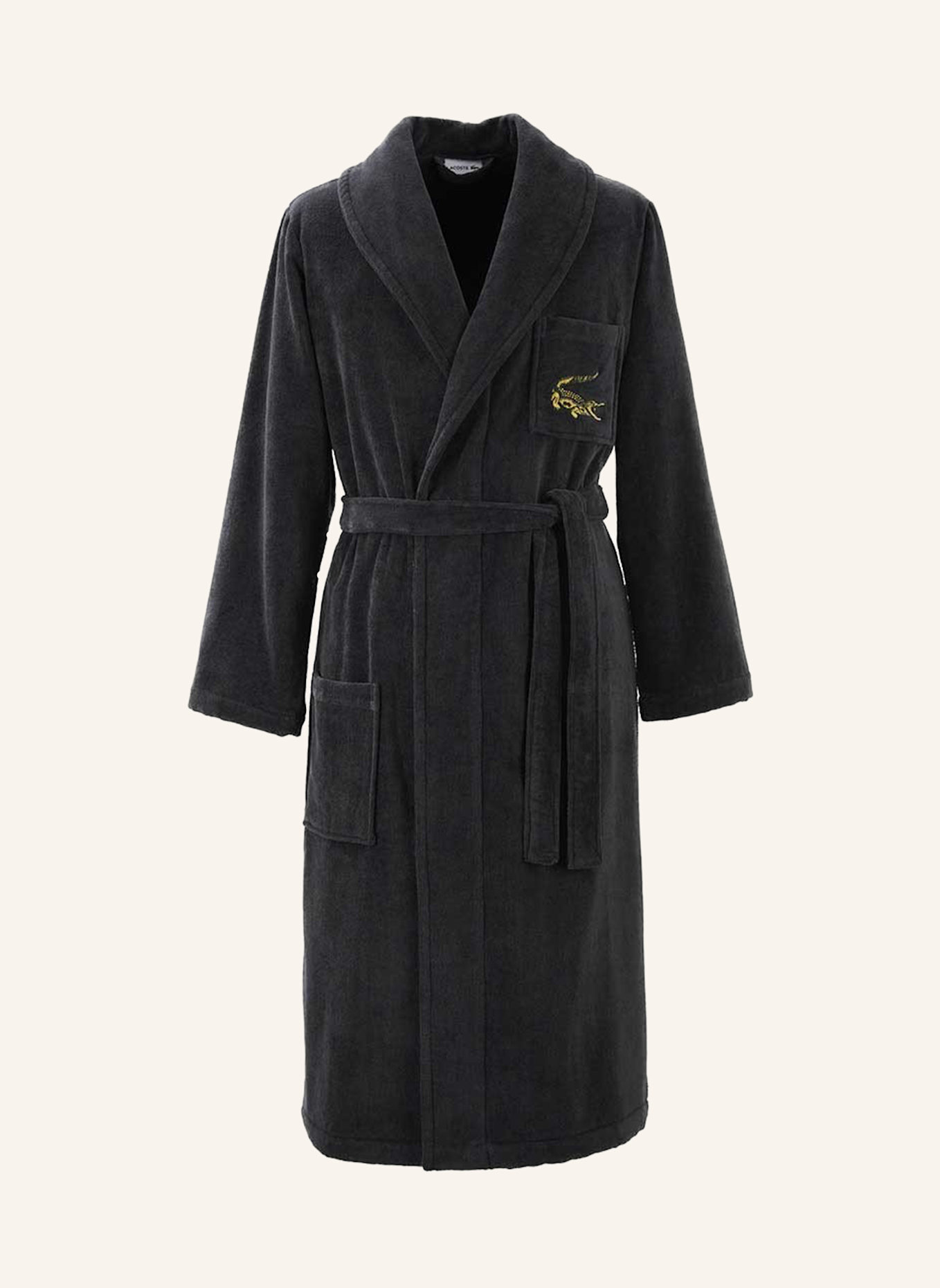 LACOSTE Bademantel LRENE: DUNKELGRAU