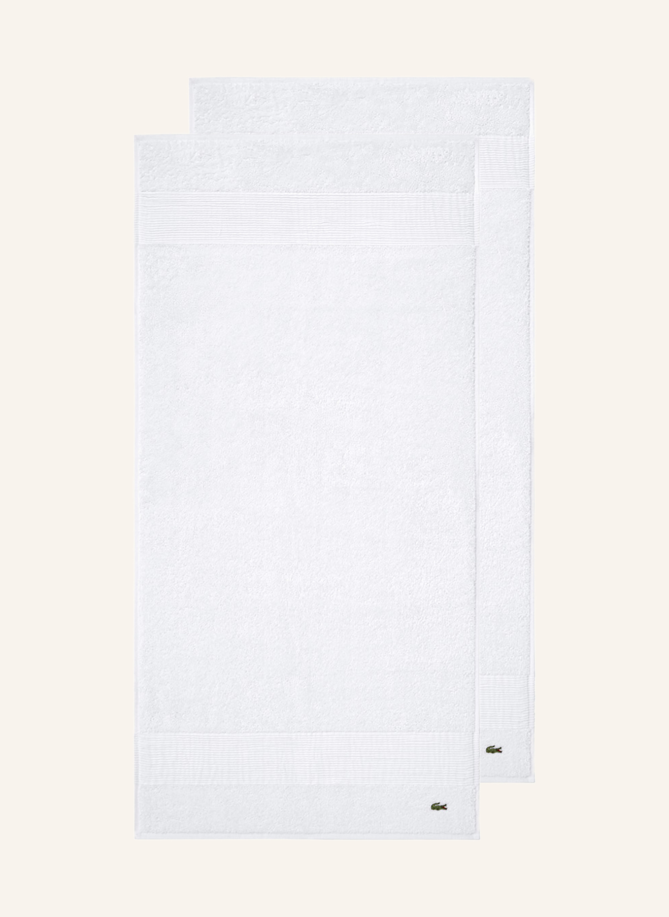 LACOSTE Handtuch 2er Set LLECROCO: WEISS