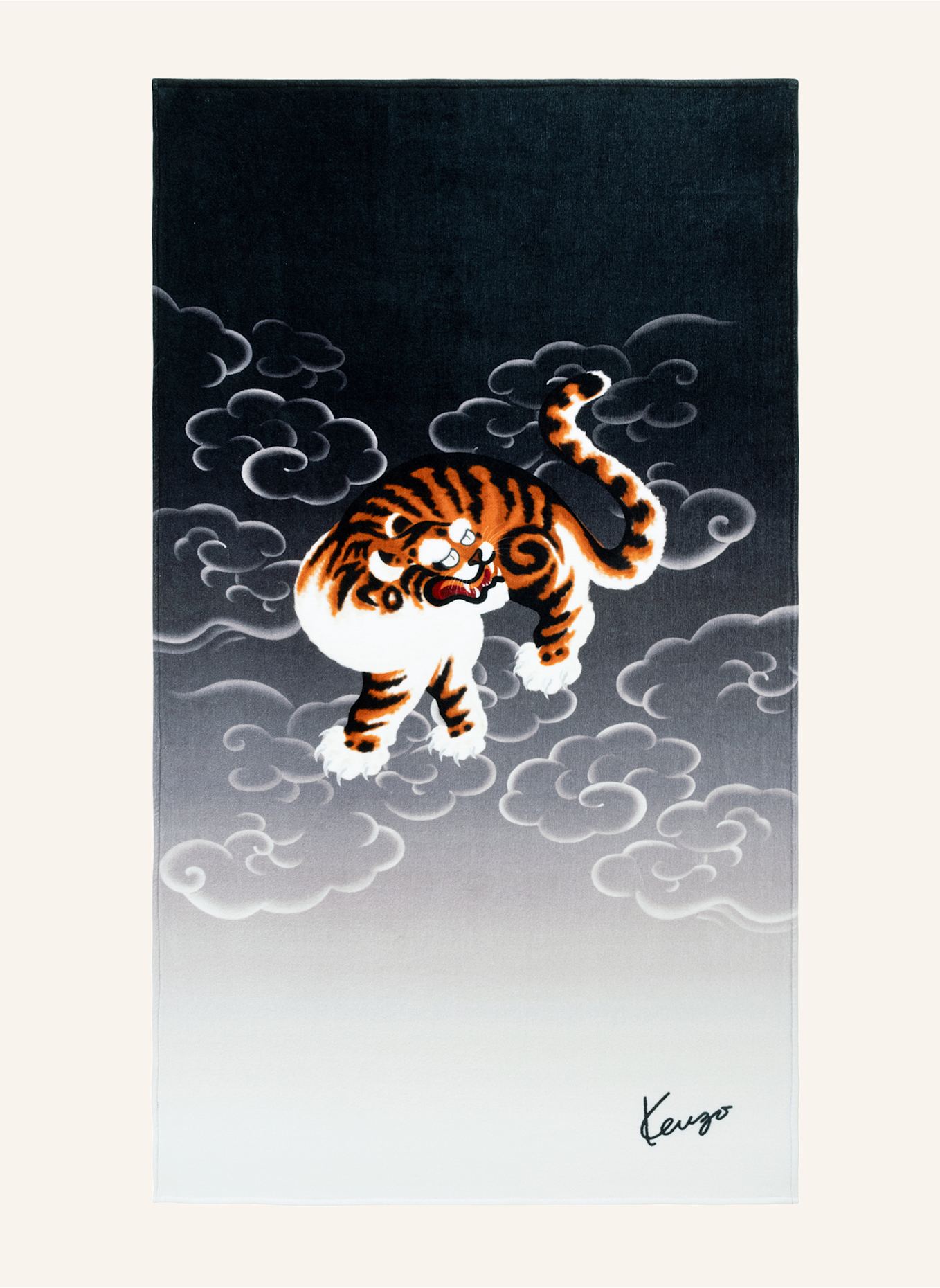 KENZO HOME Strandtuch KCLOUD: SCHWARZ/ GRAU