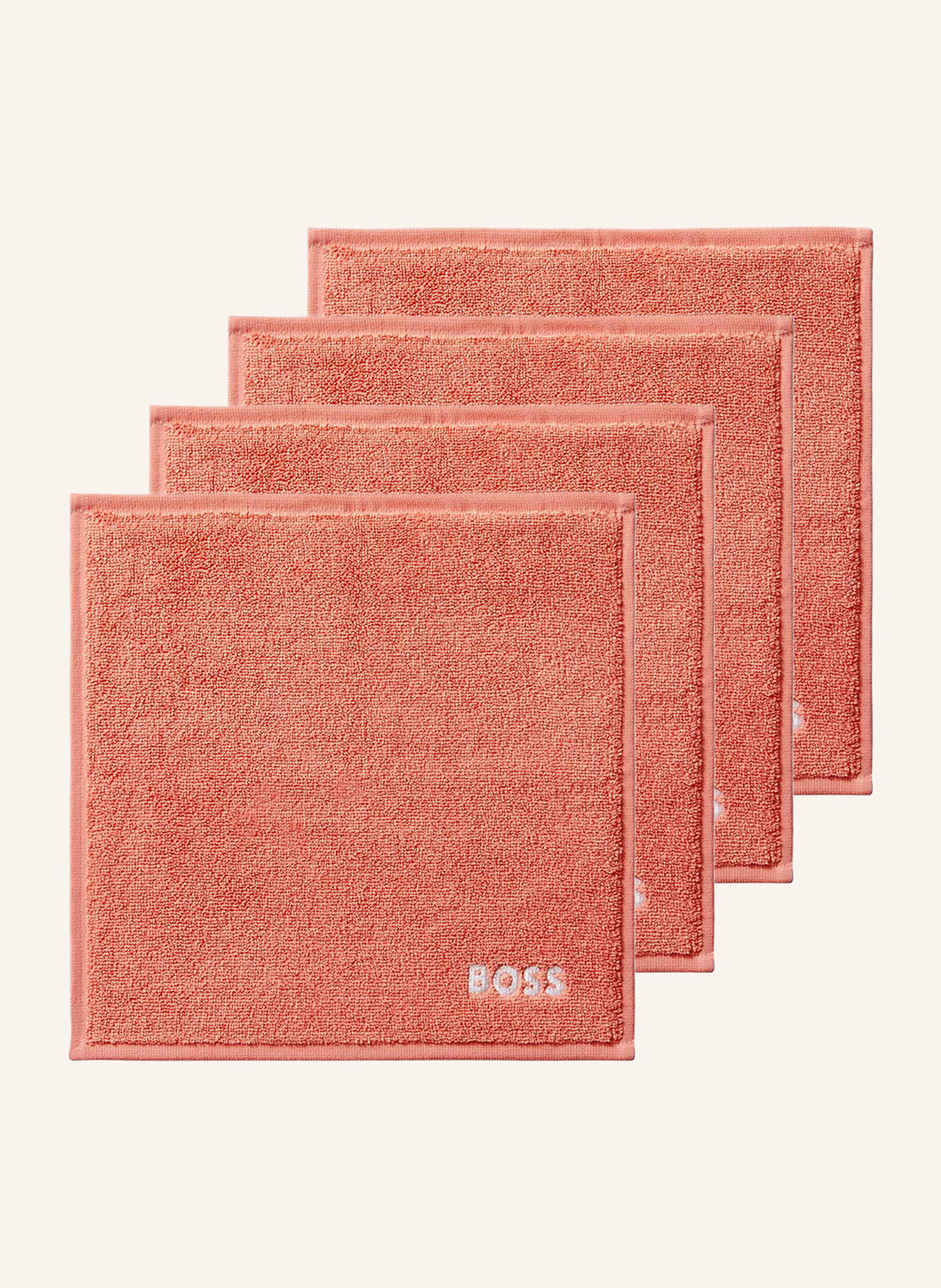BOSS Waschlappen 4er Set PLAIN: ORANGE
