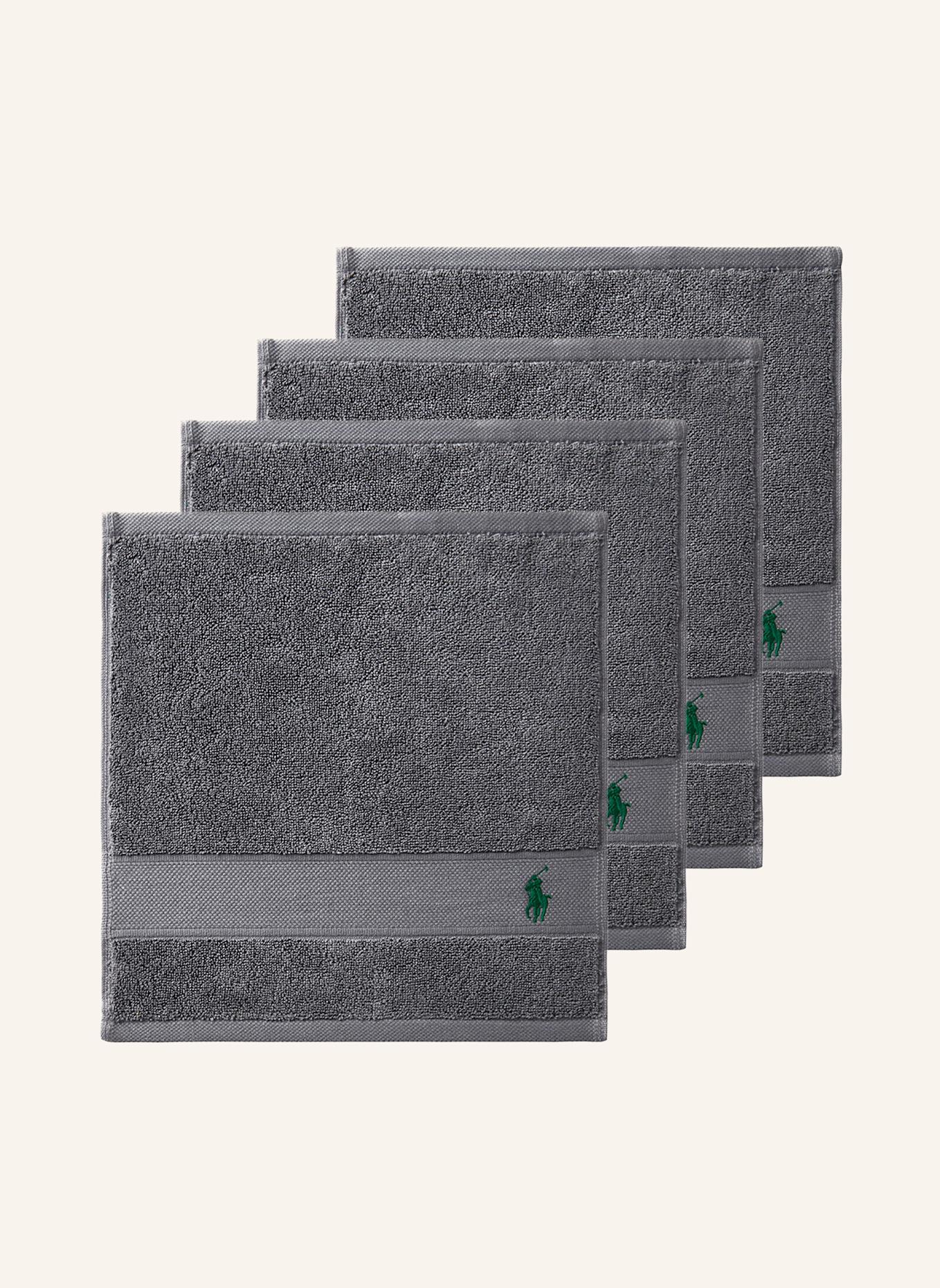 RALPH LAUREN HOME Waschhandschuh 4er Set POLOPLAYER: DUNKELGRAU