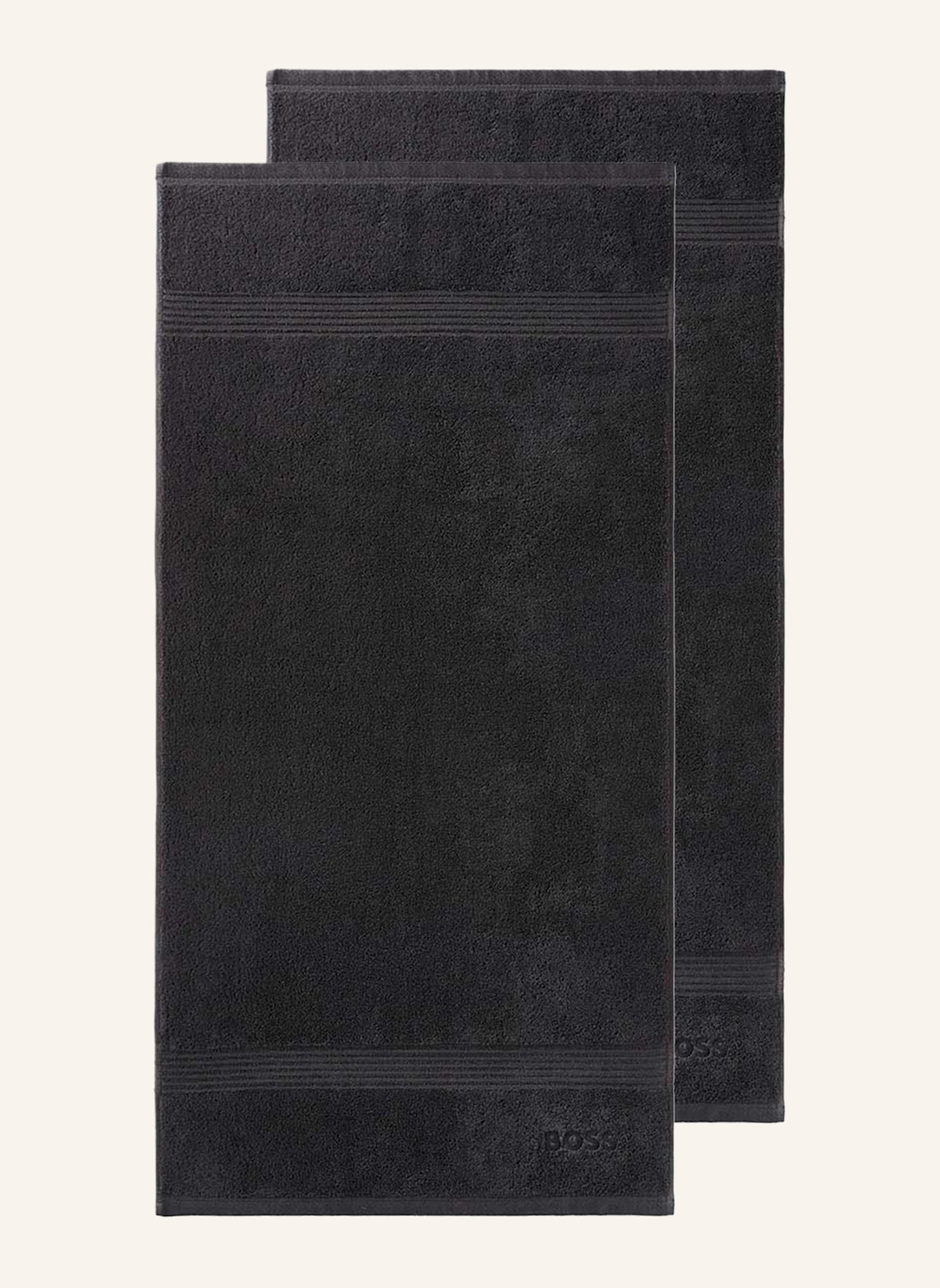 BOSS Handtuch 2er Set LOFT: SCHWARZ