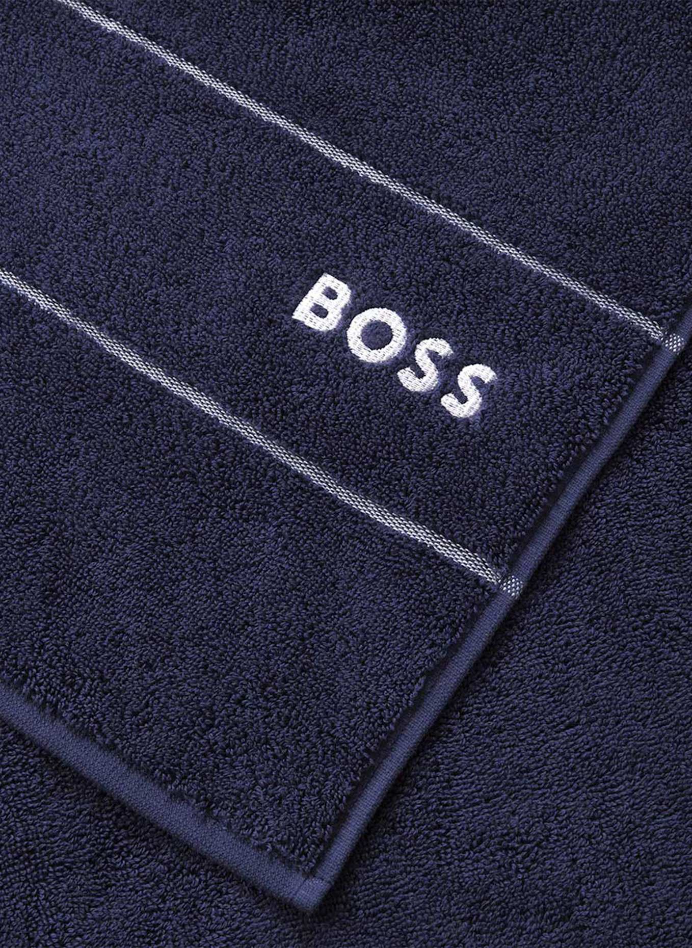 BOSS Badetuch PLAIN: DUNKELBLAU