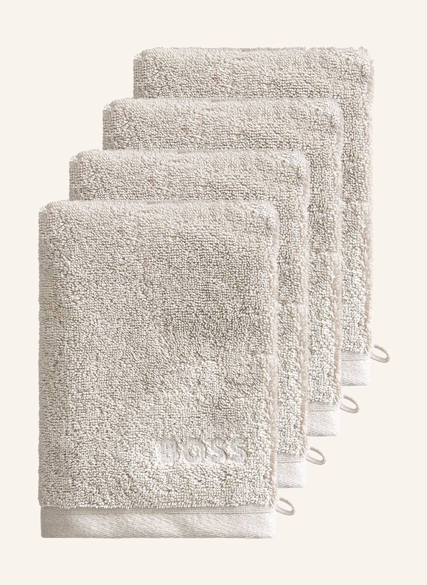 BOSS Waschhandschuh 4er Set LOFT: CREME