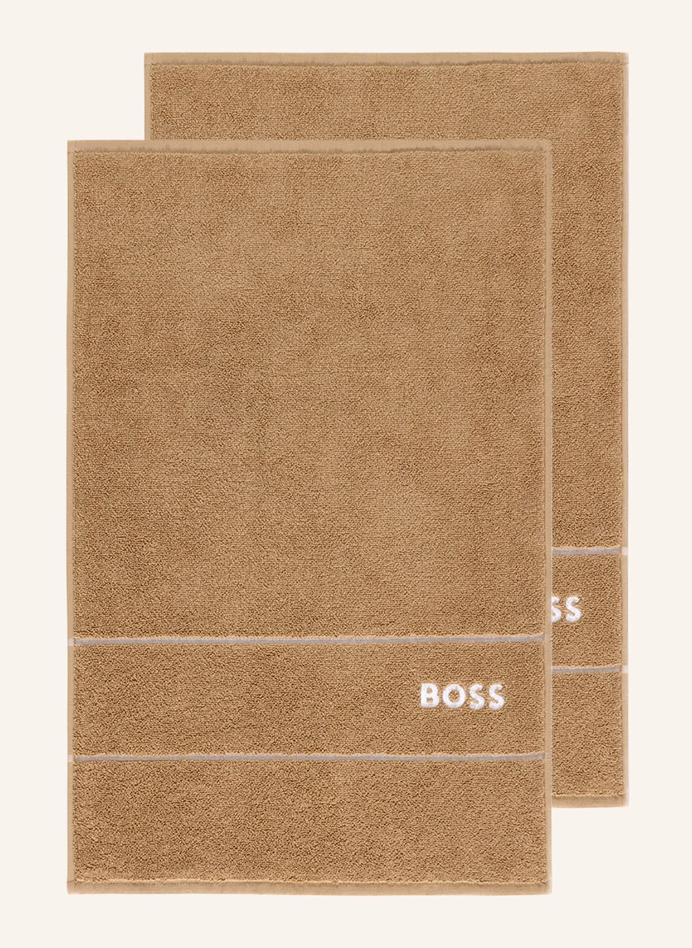 BOSS Gästetuch 2er Set PLAIN: HELLBRAUN
