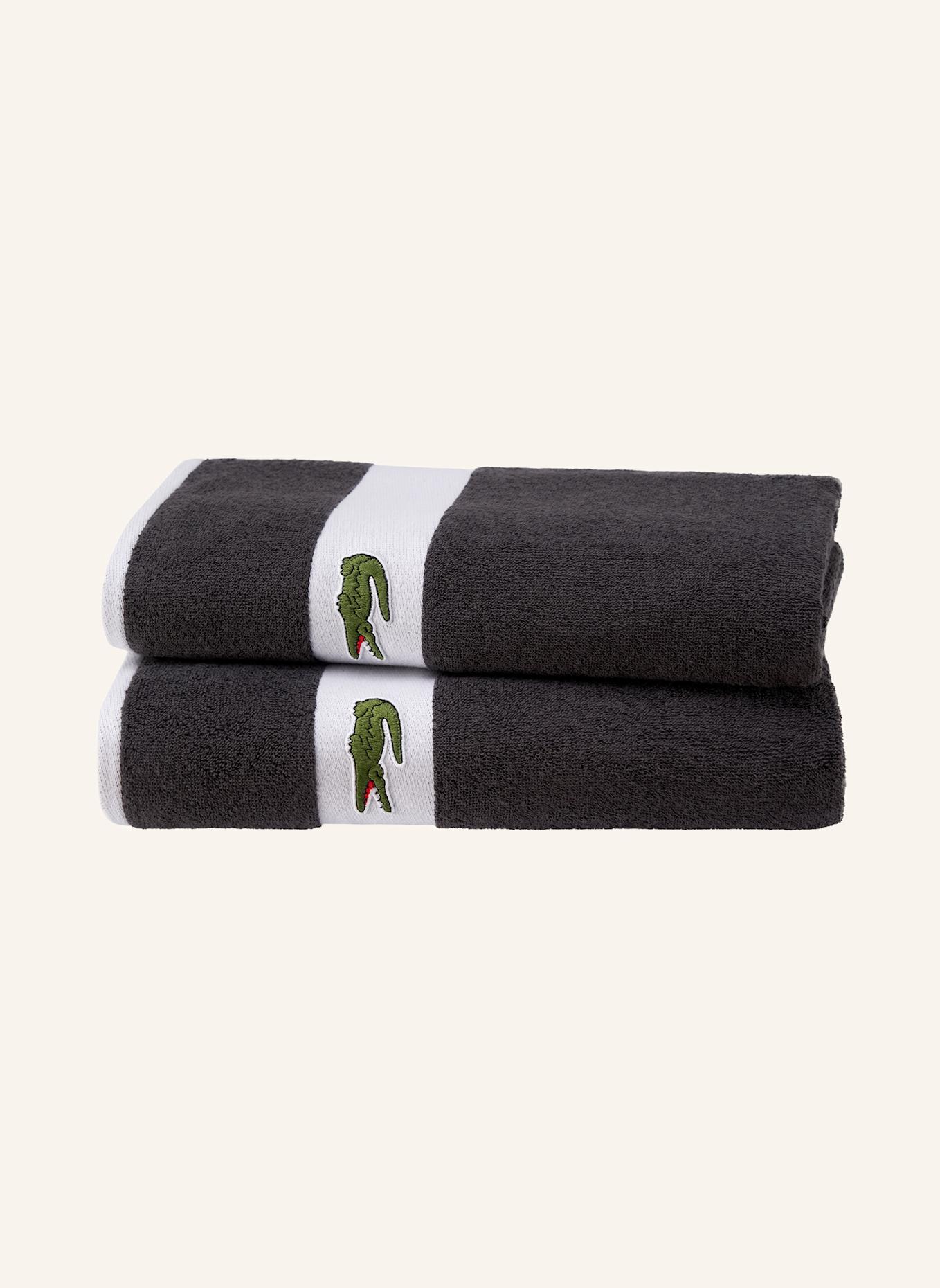 LACOSTE Duschtuch LCASUAL: DUNKELGRAU