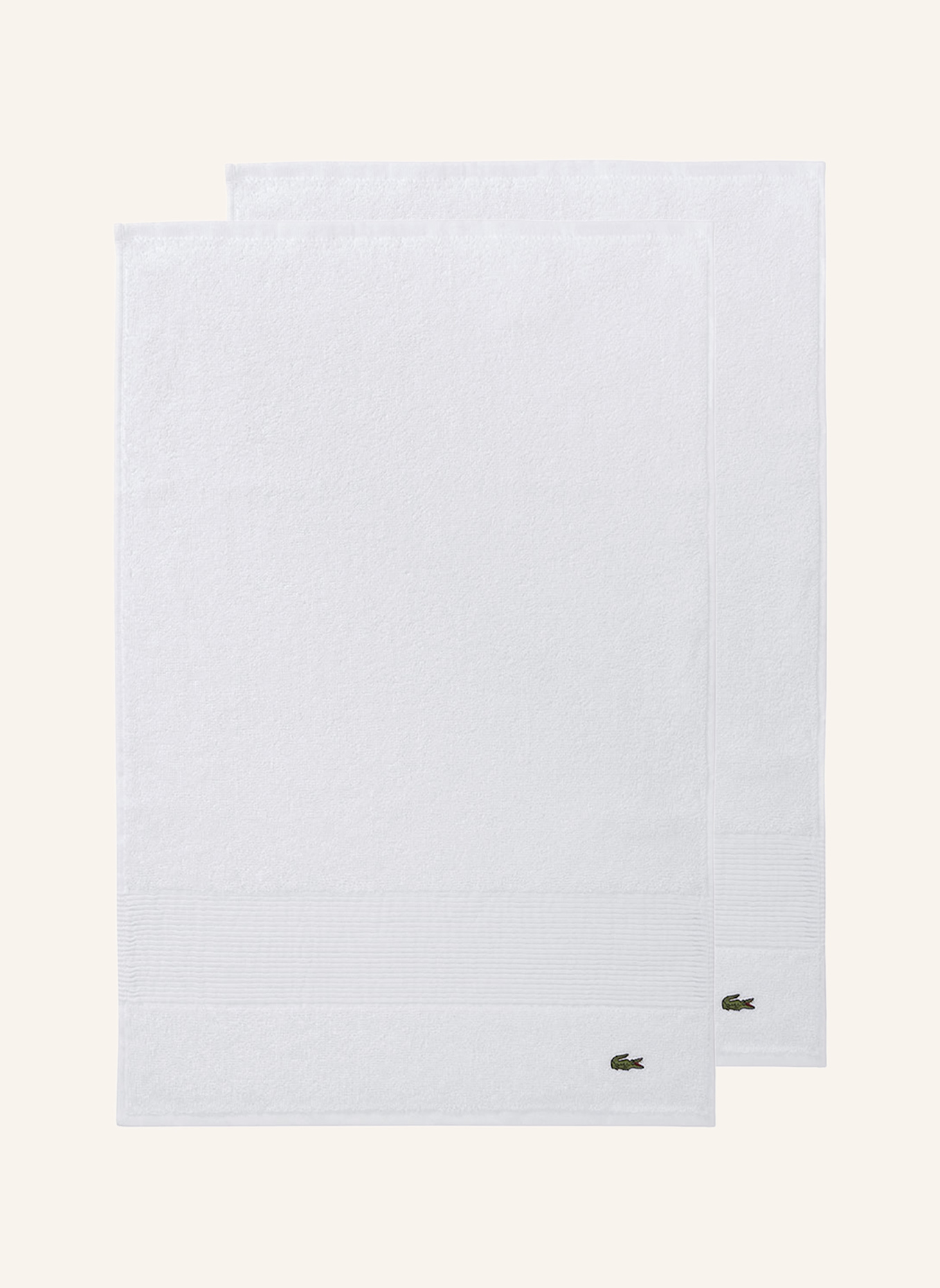 LACOSTE Gästetuch 2er Set LLECROCO: WEISS
