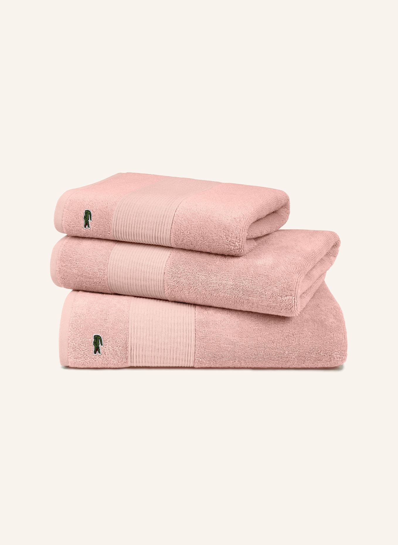 LACOSTE Waschhandschuh 4er Set LLECROCO: ROSÉ