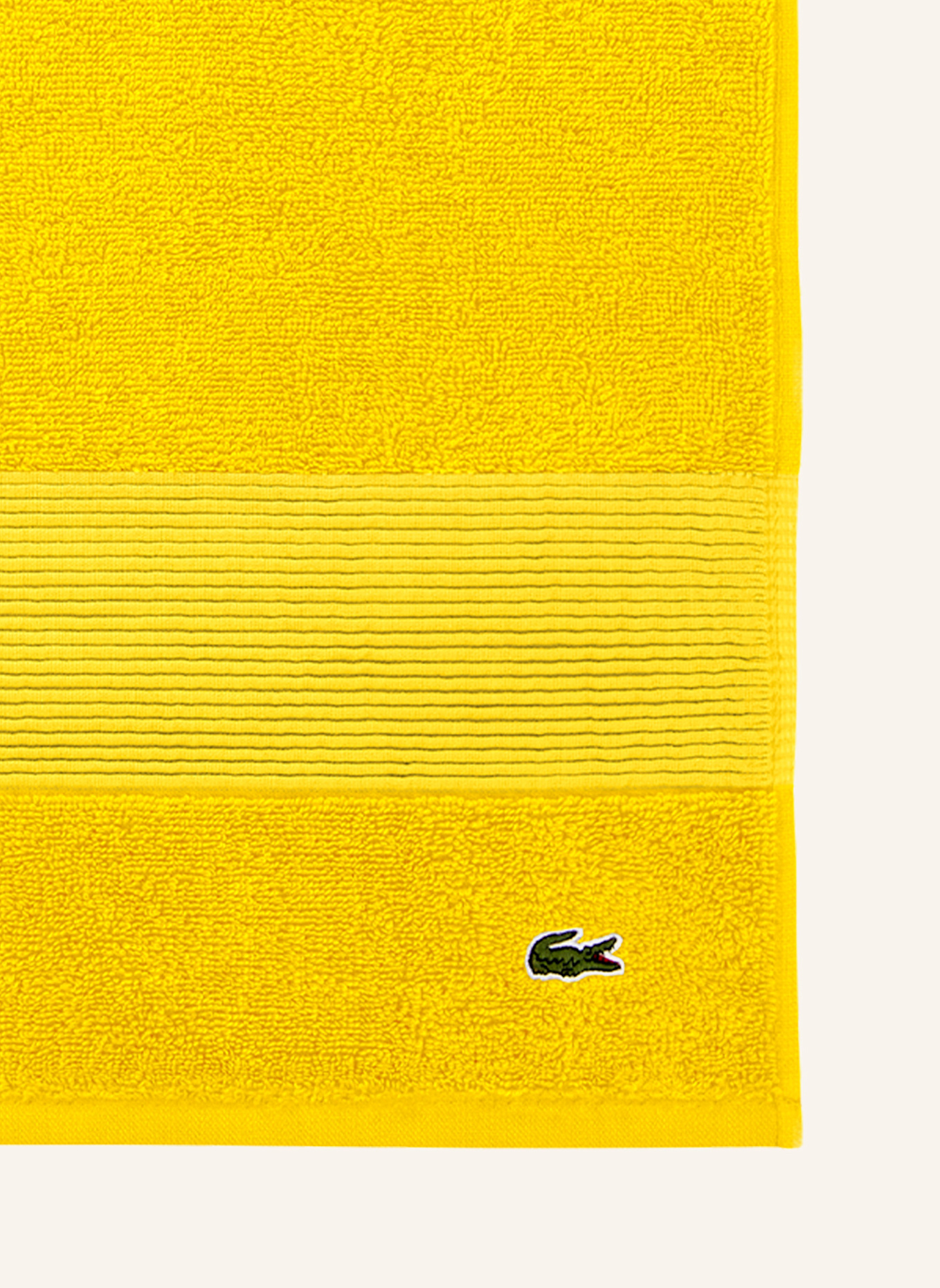 LACOSTE Duschtuch LLECROCO: GELB