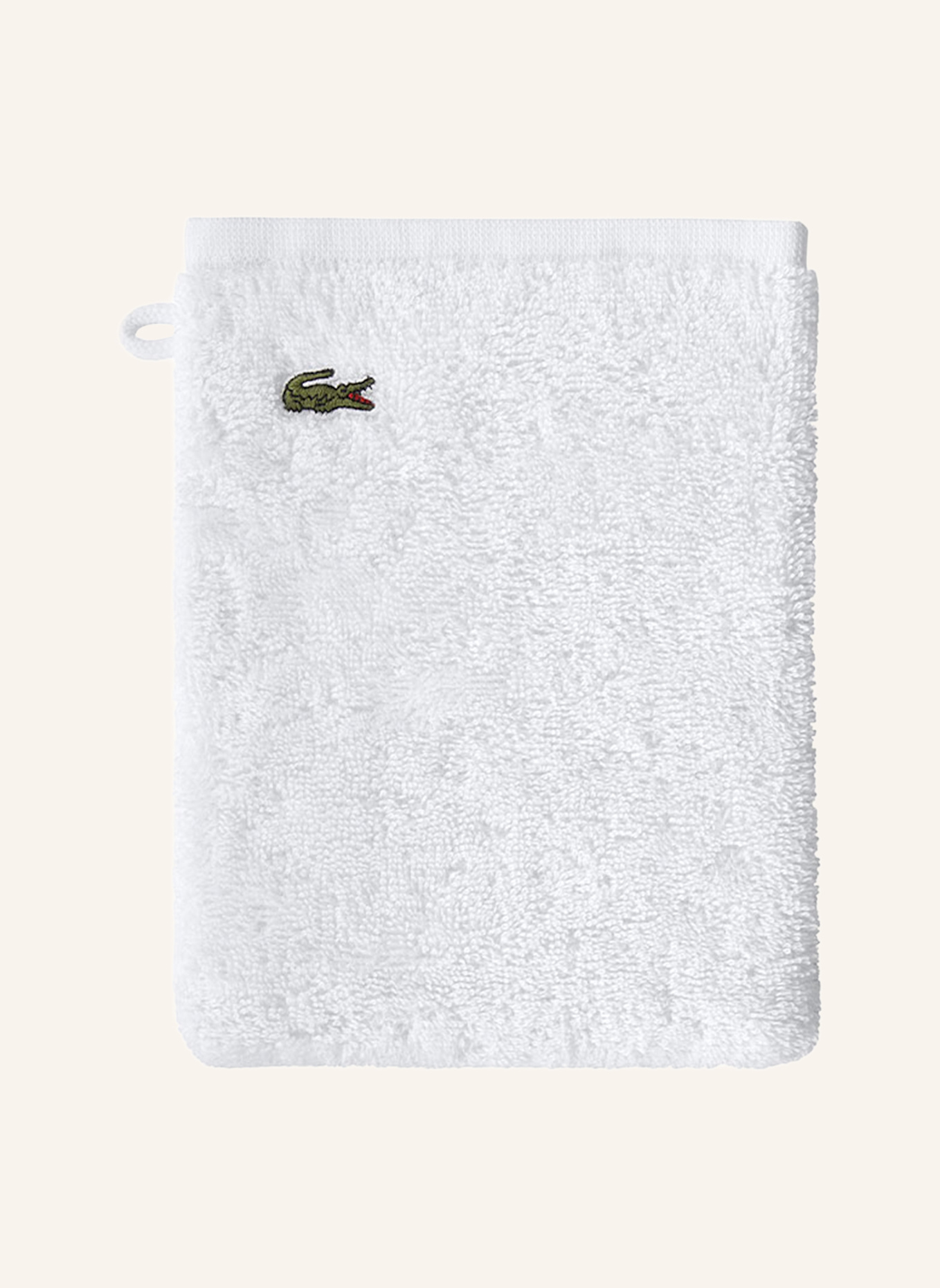 LACOSTE Waschhandschuh 4er Set LLECROCO: WEISS