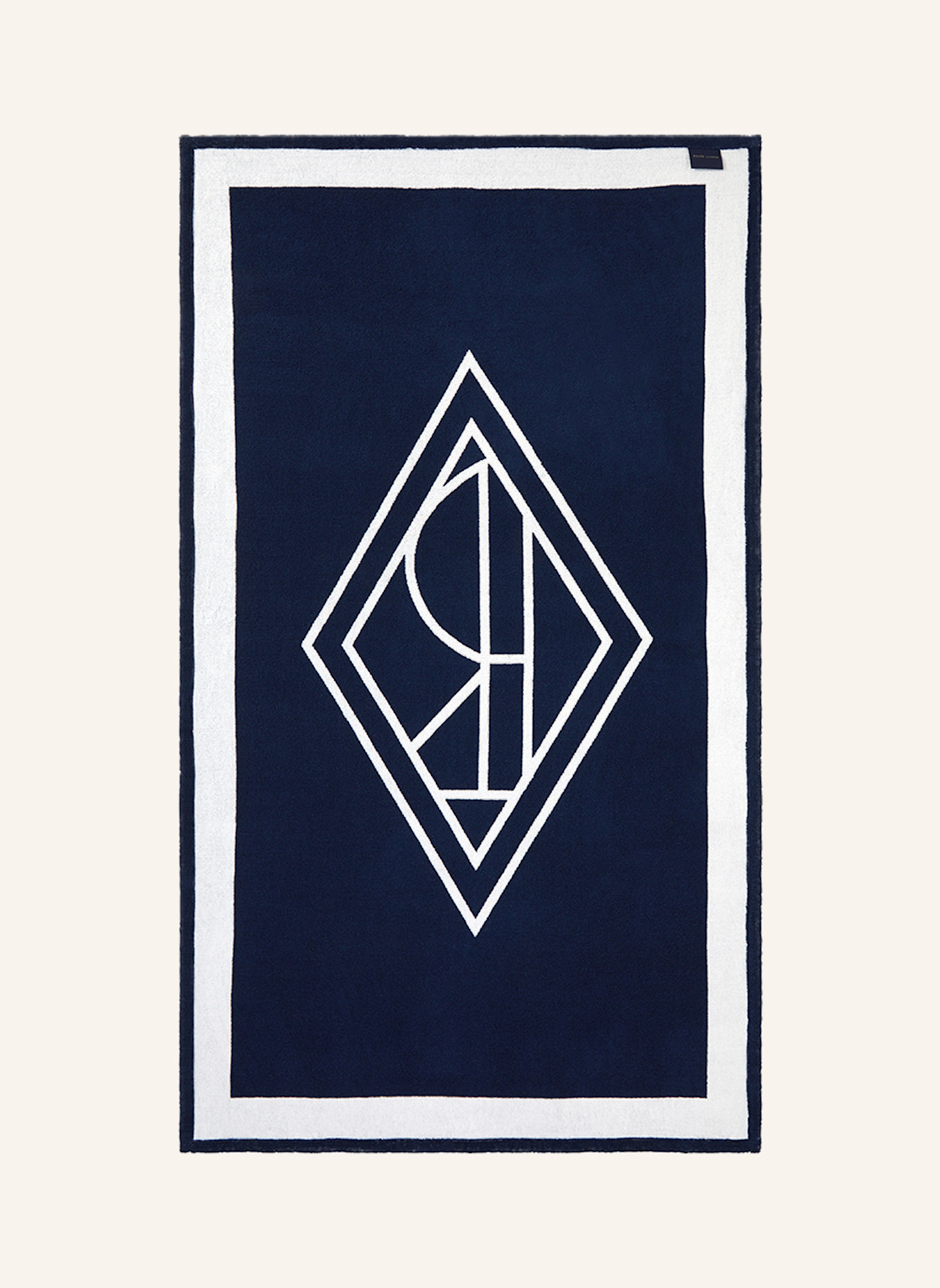 RALPH LAUREN HOME Strandtuch BLAIR: WEISS/ DUNKELBLAU