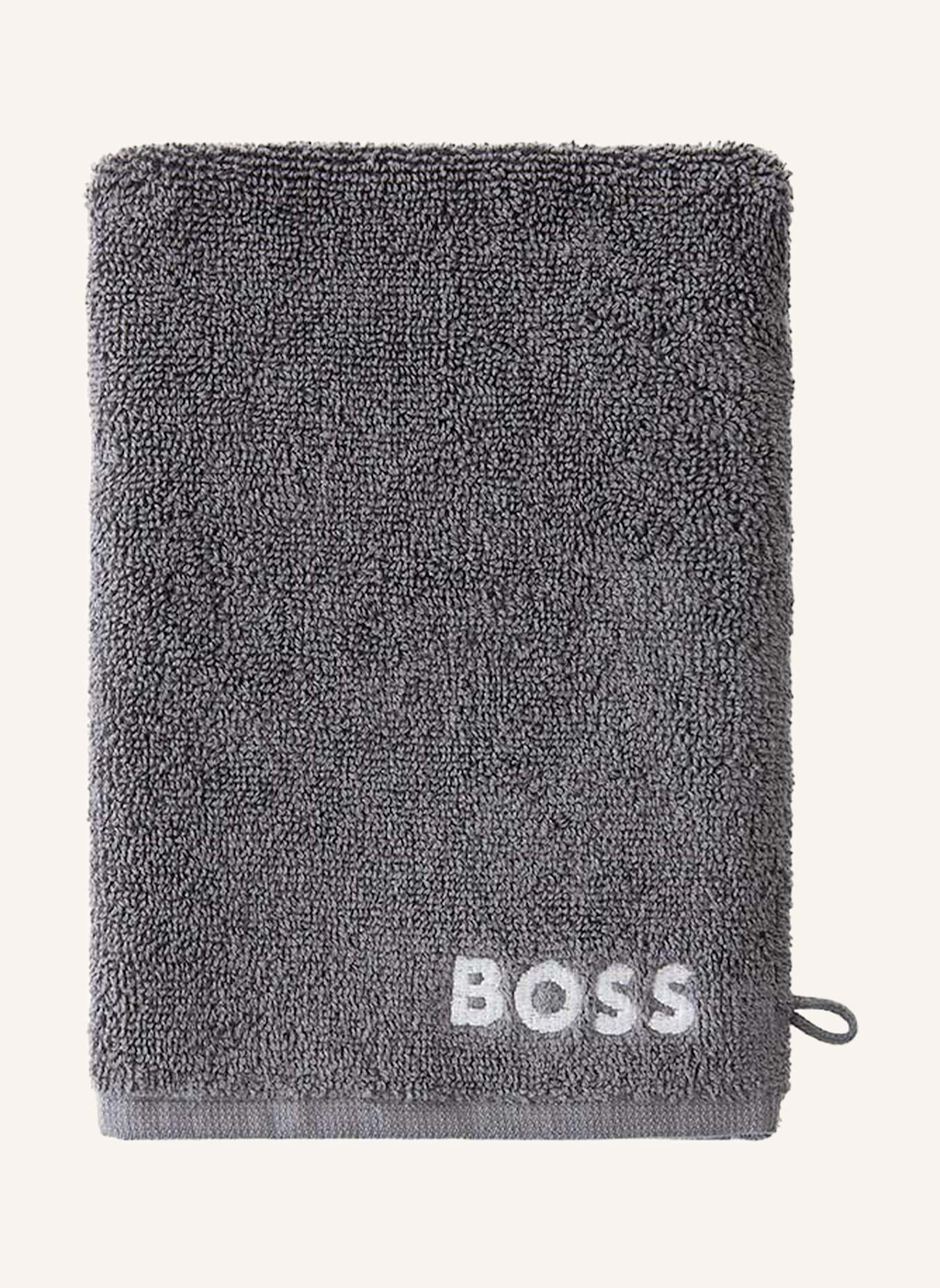 BOSS Waschhandschuh 4er Set PLAIN: DUNKELGRAU