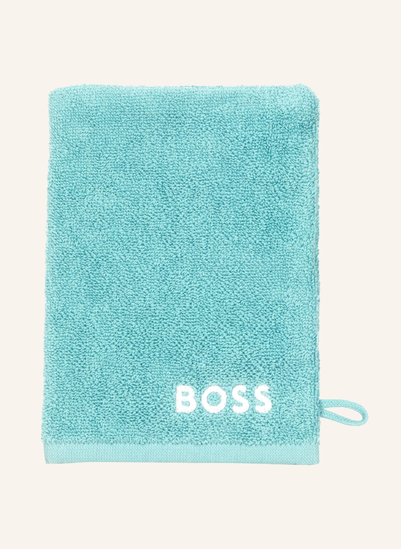 BOSS Waschhandschuh 4er Set PLAIN: TÜRKIS