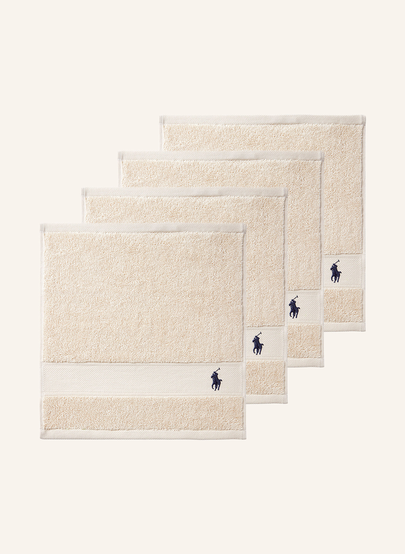 RALPH LAUREN HOME Waschhandschuh 4er Set POLOPLAYER: BEIGE/ CREME