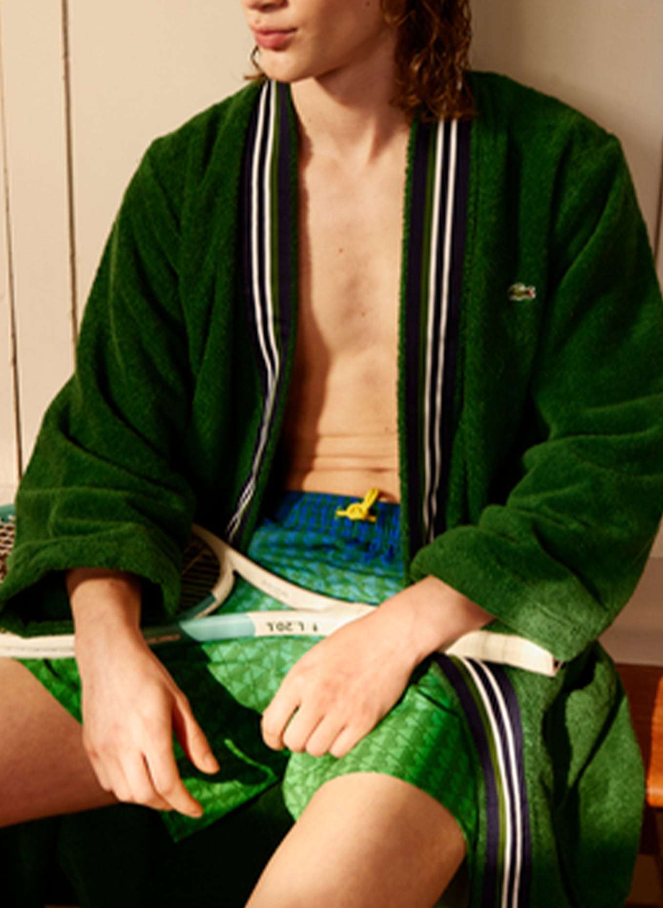 LACOSTE Bademantel LCLUB: GRÜN