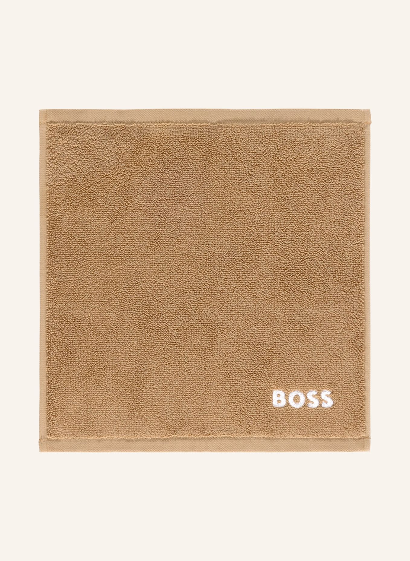 BOSS Waschlappen 4er Set PLAIN: HELLBRAUN