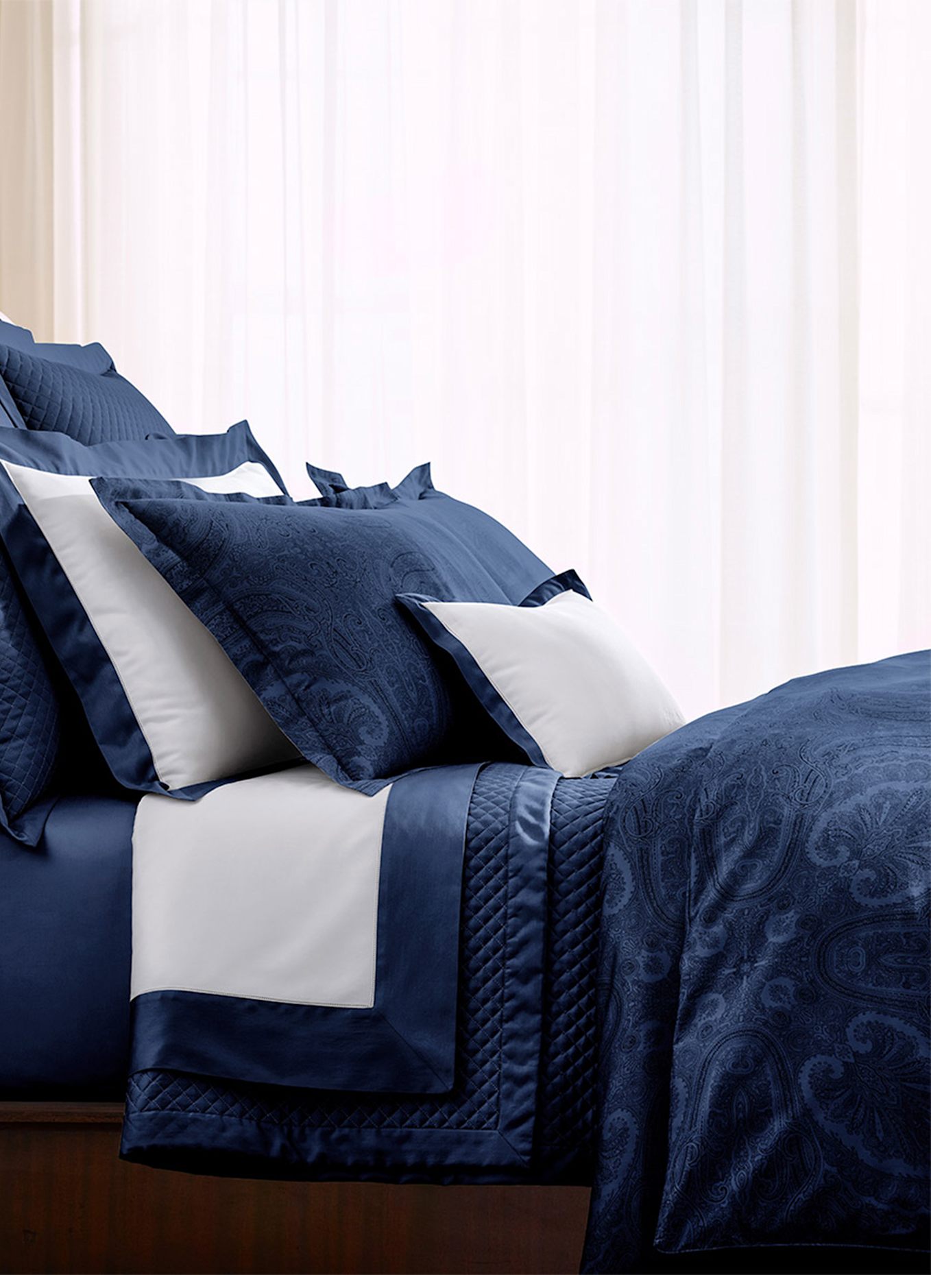RALPH LAUREN HOME Bettwäsche Set DONCASTER: DUNKELBLAU