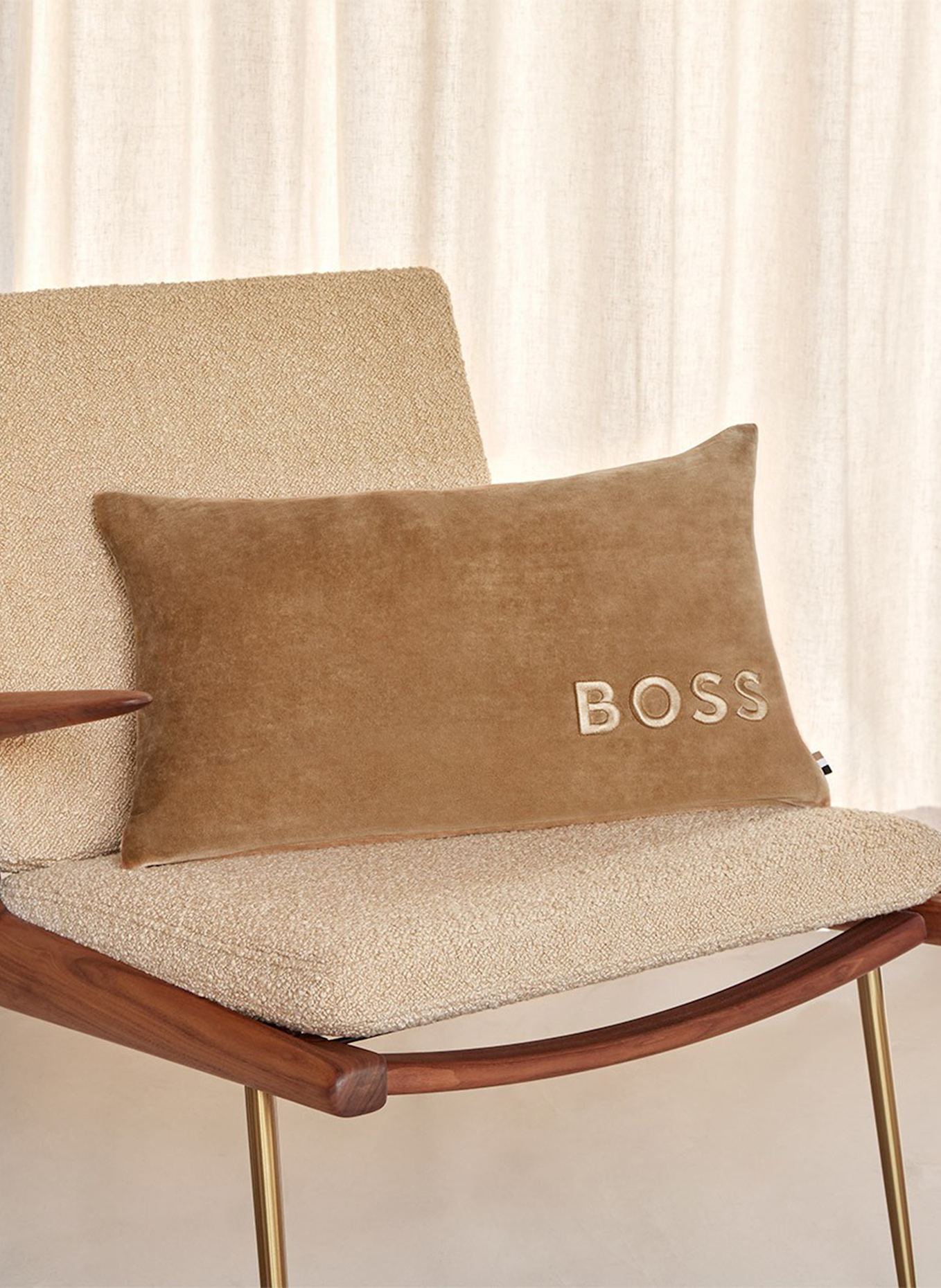 BOSS Dekokissenhülle BOLDLOGO: CAMEL