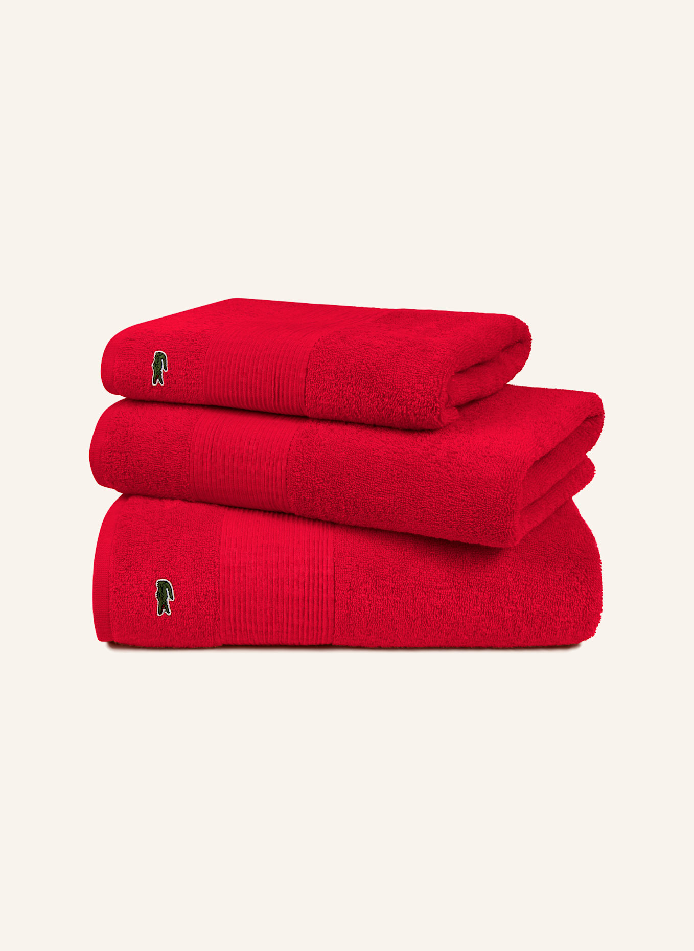 LACOSTE Badetuch LLECROCO: ROT
