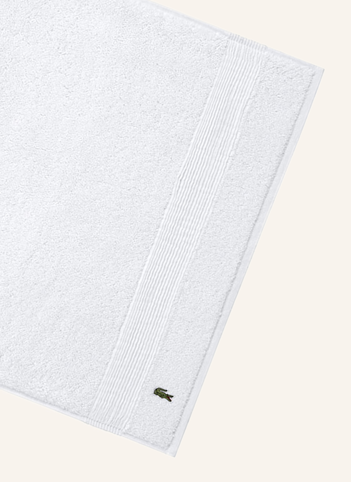 LACOSTE Badematte LLECROCO: WEISS