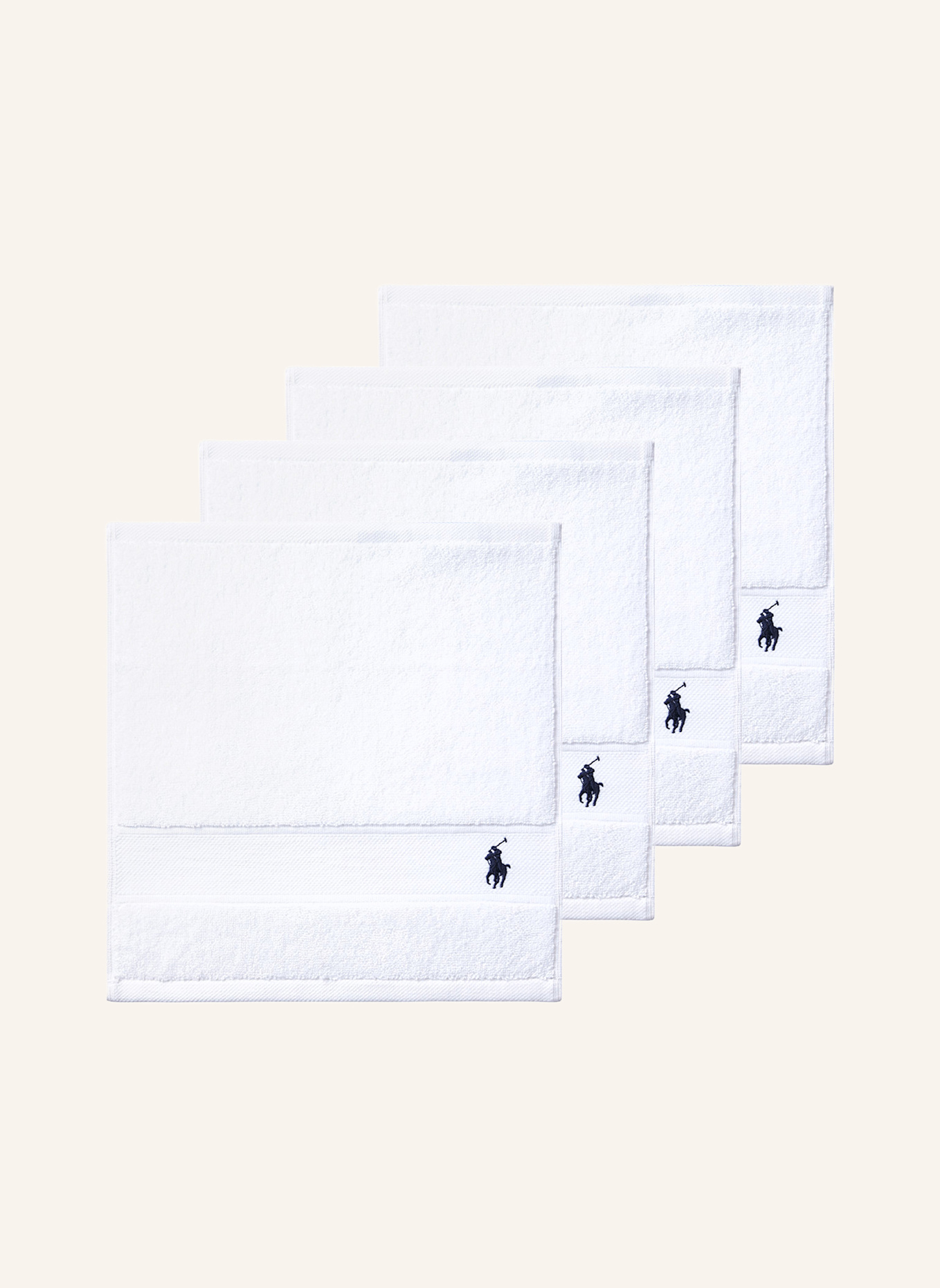 RALPH LAUREN HOME Waschhandschuh 4er Set POLOPLAYER: WEISS